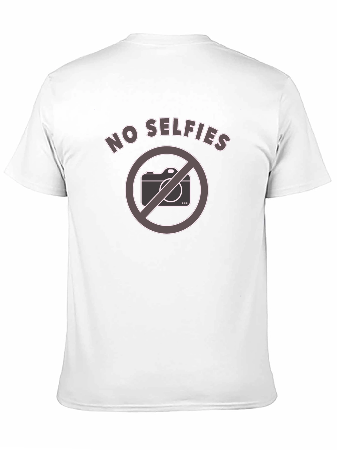 No Selfies Graphic Tee - Black Cotton T-Shirt