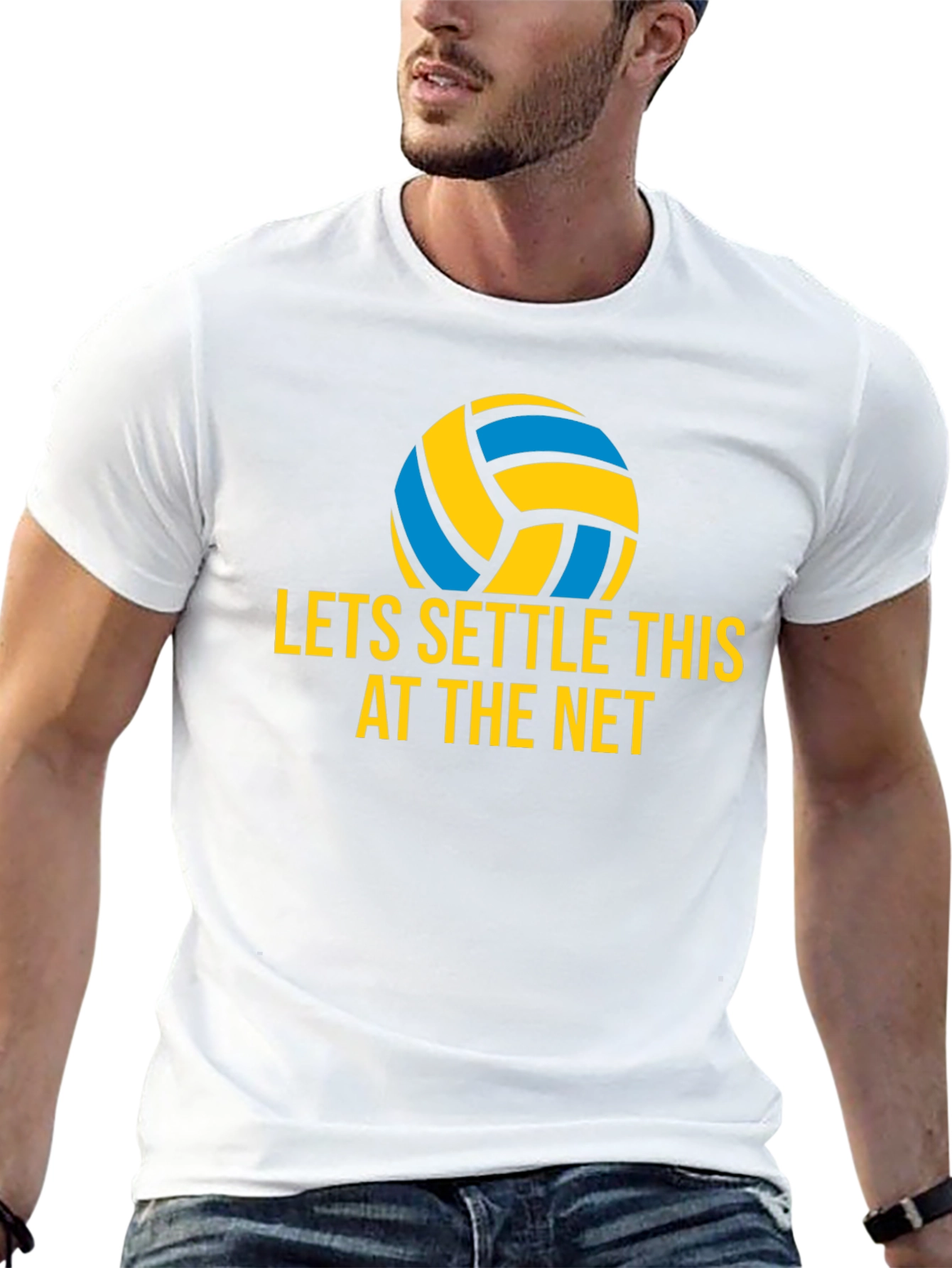 Volleyball Settle This at The Net Graphic Tee