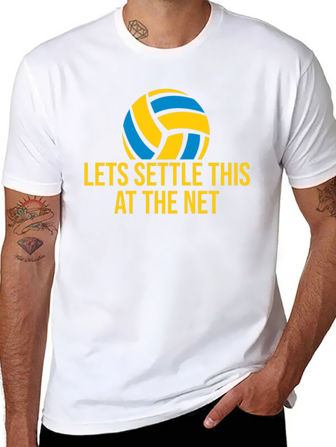 Volleyball Settle This at The Net Graphic Tee