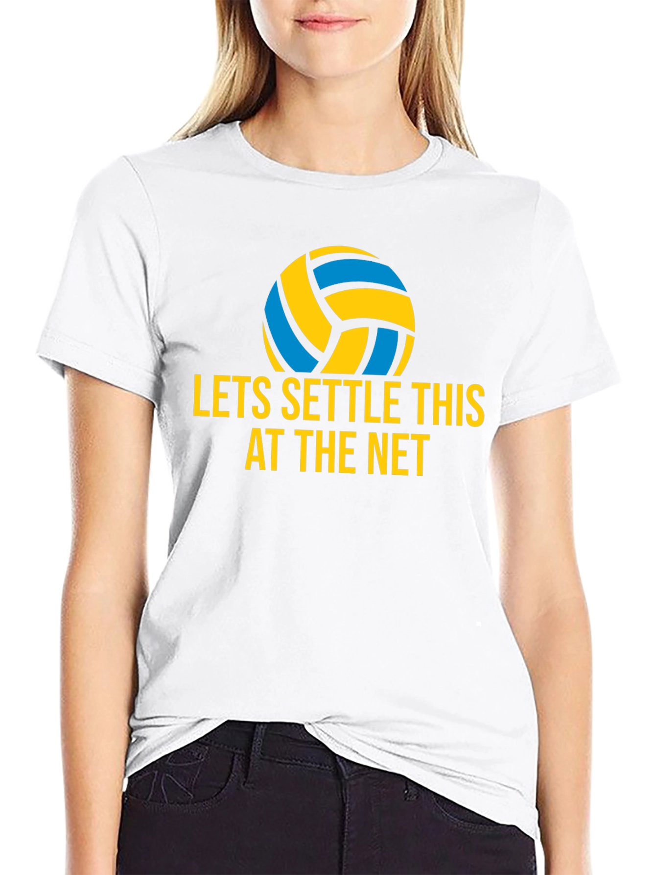 Volleyball Settle This at The Net Graphic Tee