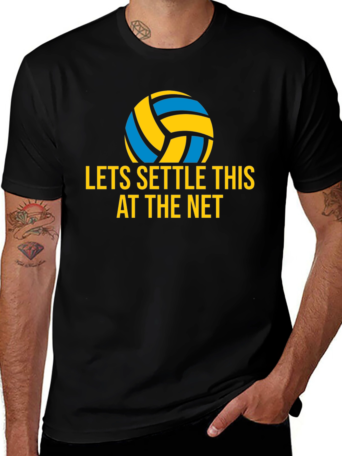 Volleyball Settle This at The Net Graphic Tee