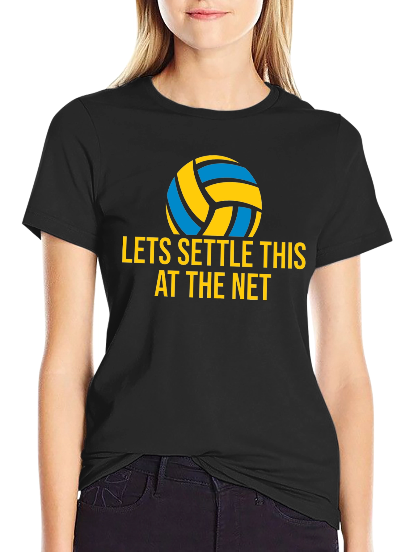 Volleyball Settle This at The Net Graphic Tee