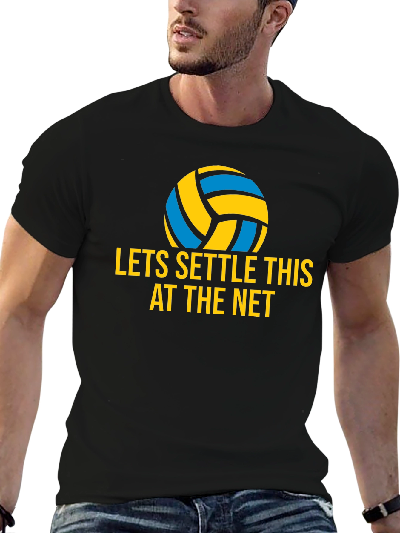 Volleyball Settle This at The Net Graphic Tee