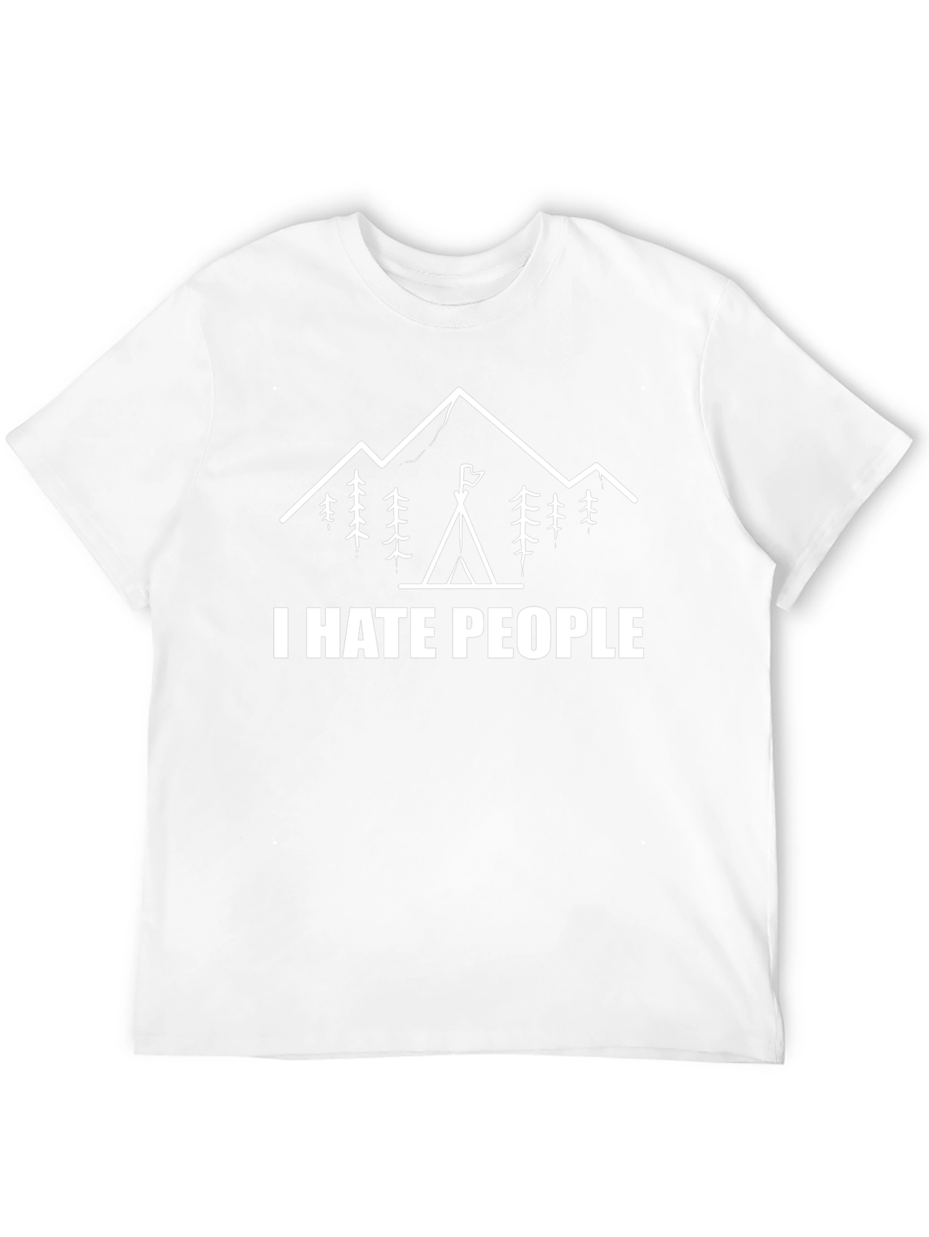 I Hate People Camping Graphic T-Shirt - Black