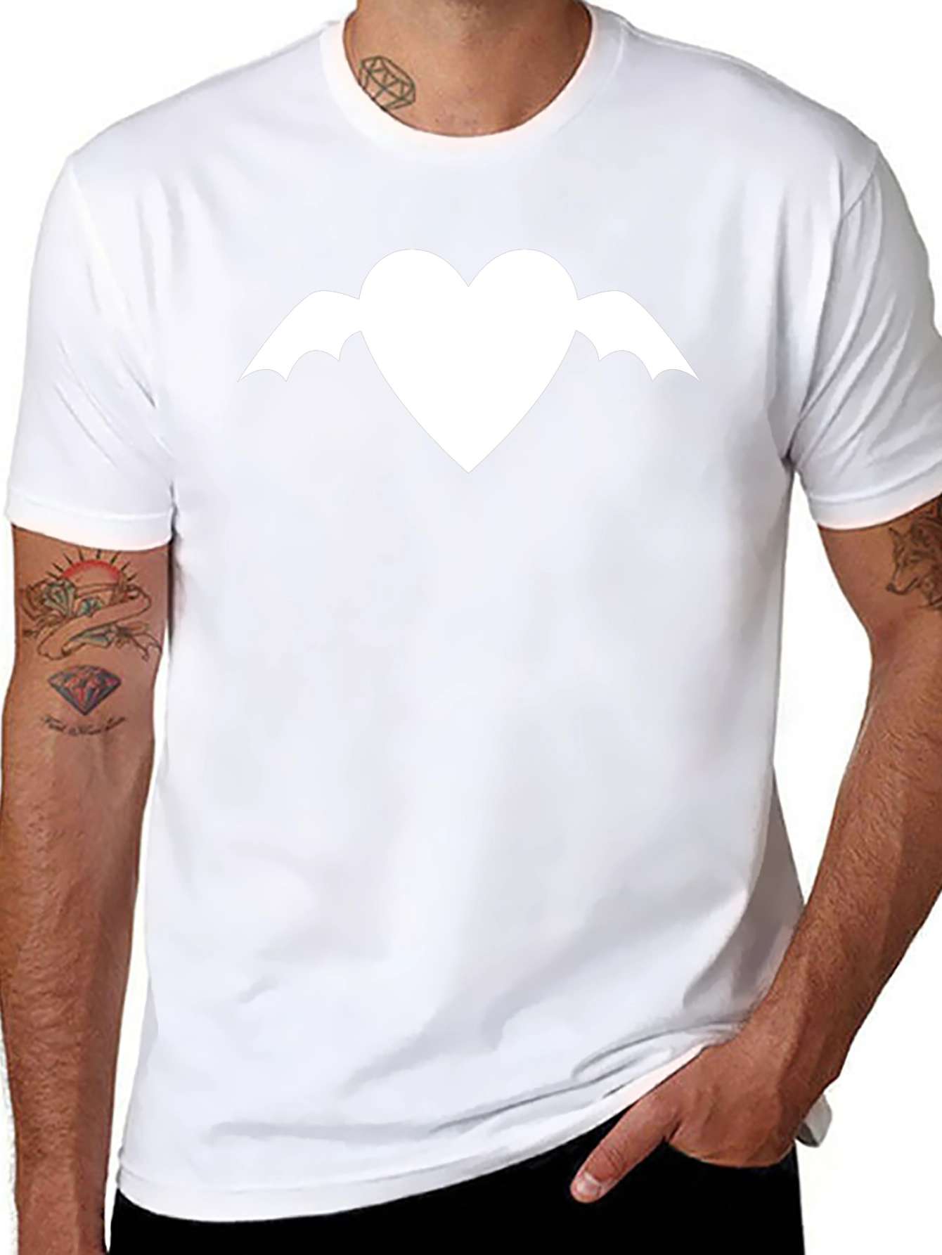 Winged Heart Graphic Tee - Modern Black T-Shirt