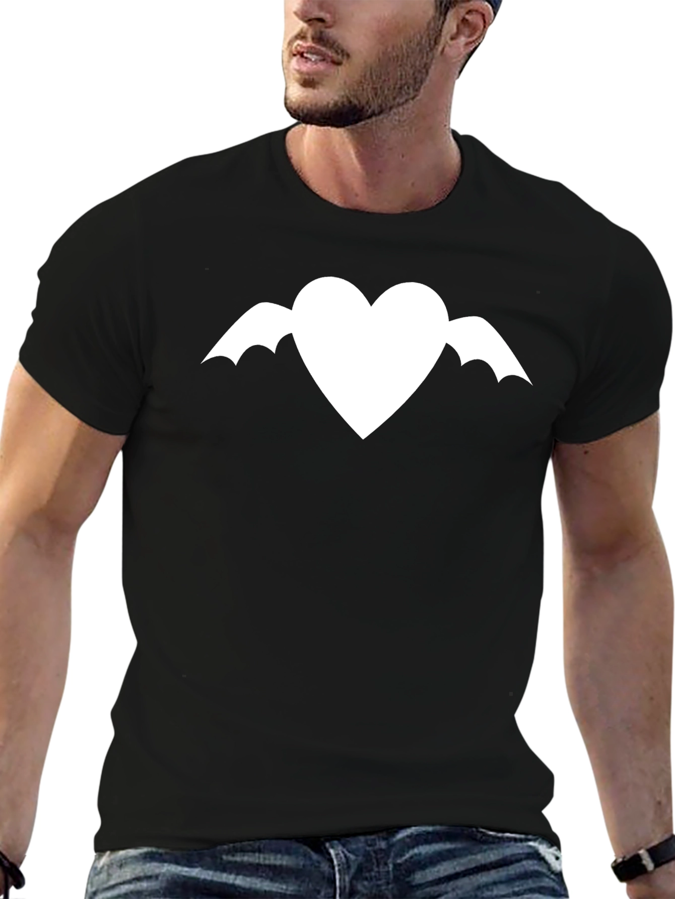 Winged Heart Graphic Tee - Modern Black T-Shirt