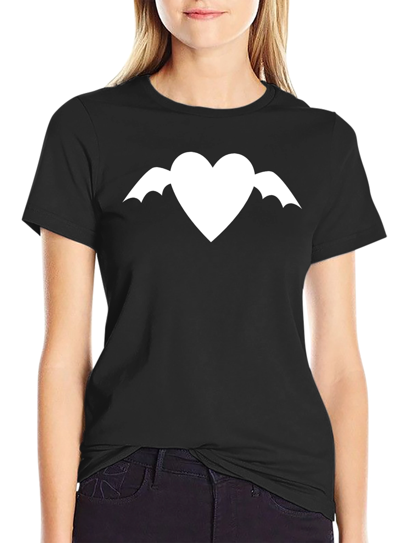Winged Heart Graphic Tee - Modern Black T-Shirt