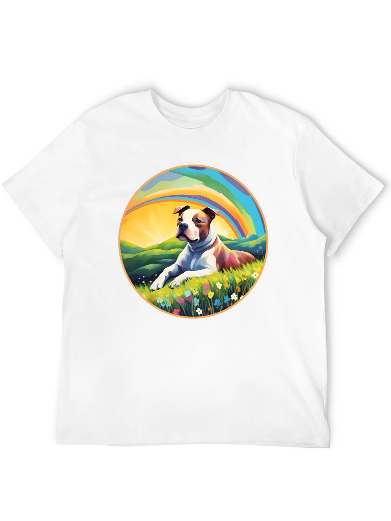 Dog Rainbow Graphic Tee - Comfort Fit