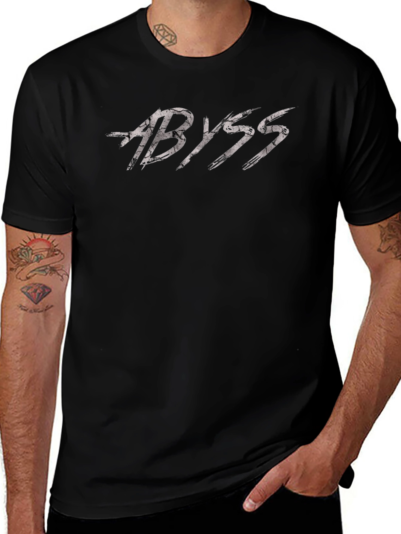 Abyss Graphic Print Black T-Shirt