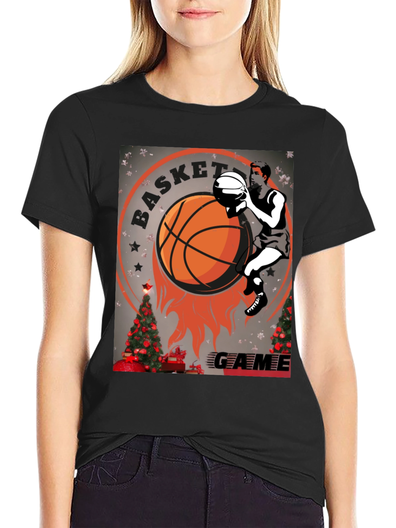 Basketball Game Christmas T-Shirt