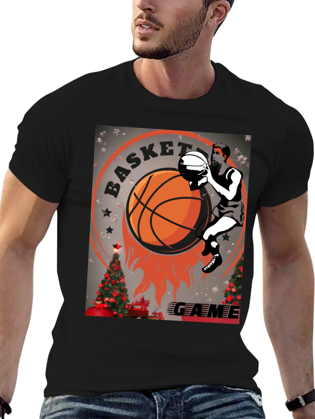 Basketball Game Christmas T-Shirt