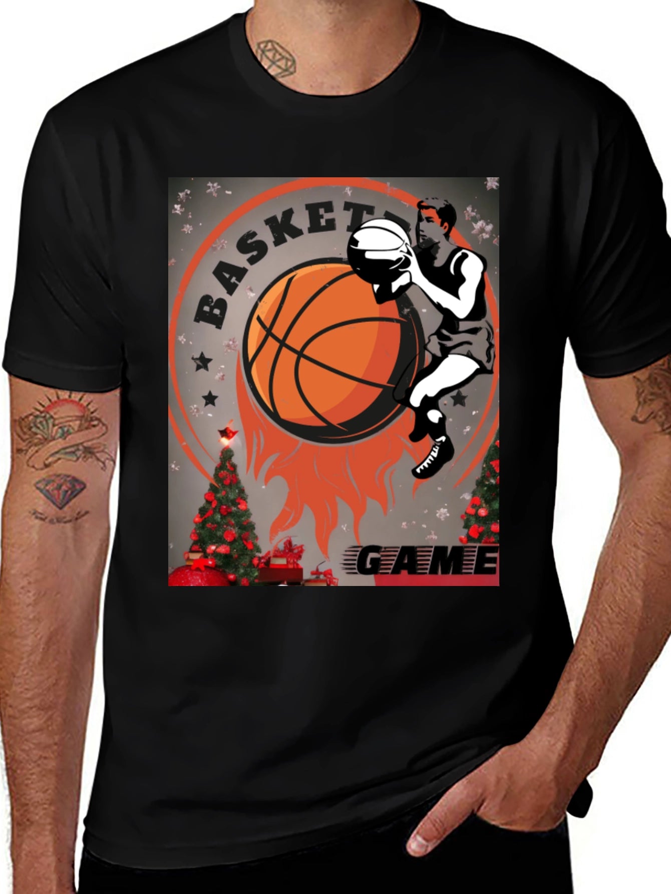 Basketball Game Christmas T-Shirt