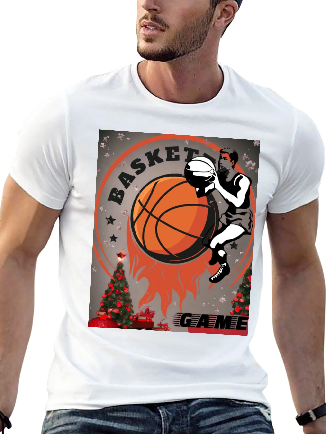 Basketball Game Christmas T-Shirt