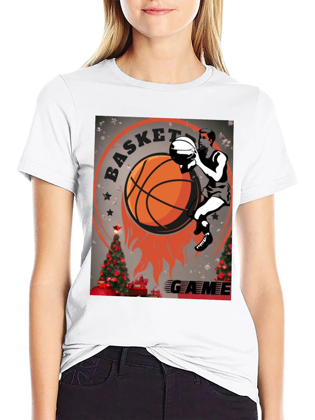 Basketball Game Christmas T-Shirt