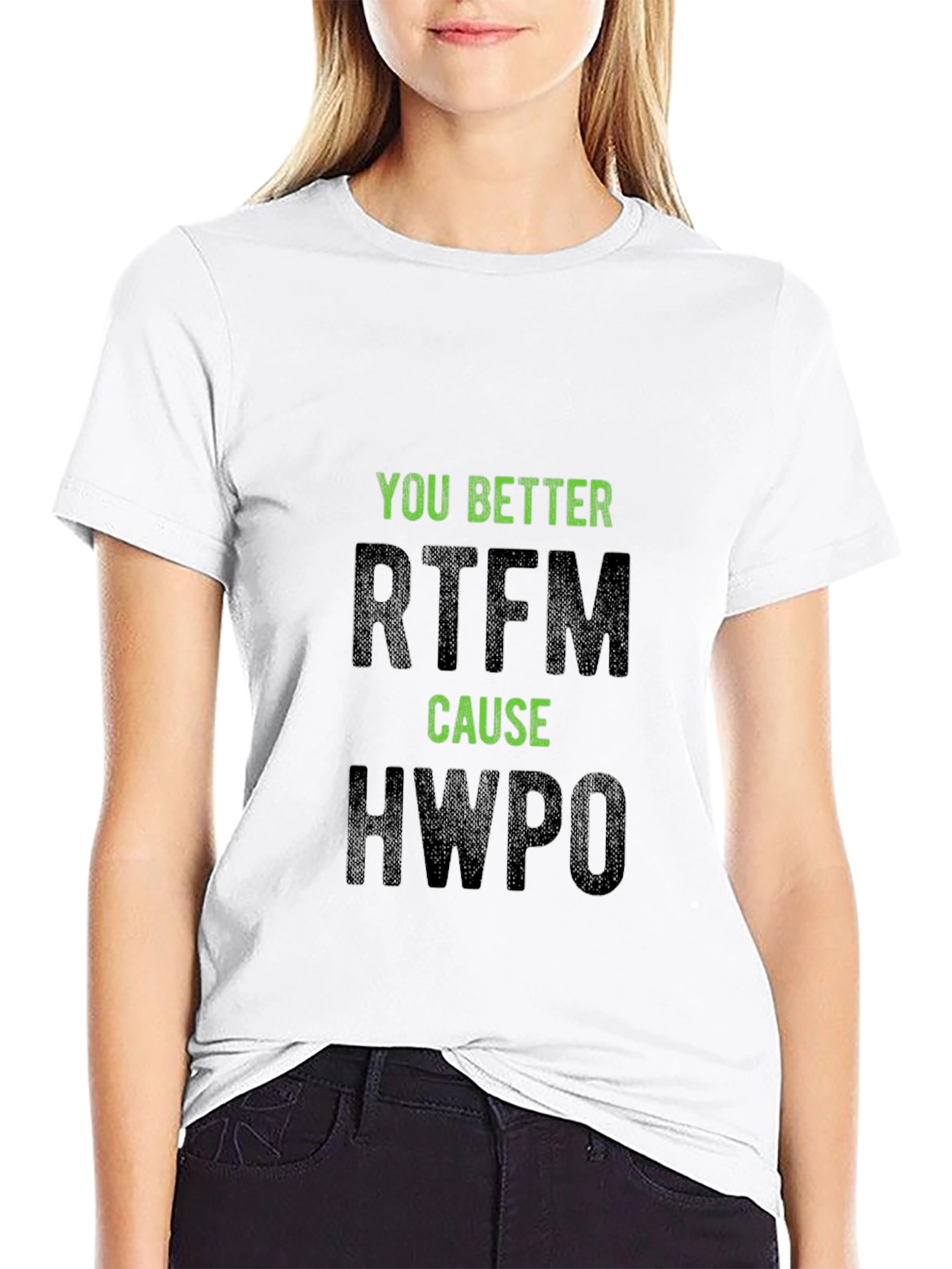 Humorous Black T-Shirt - RTFM HWPO
