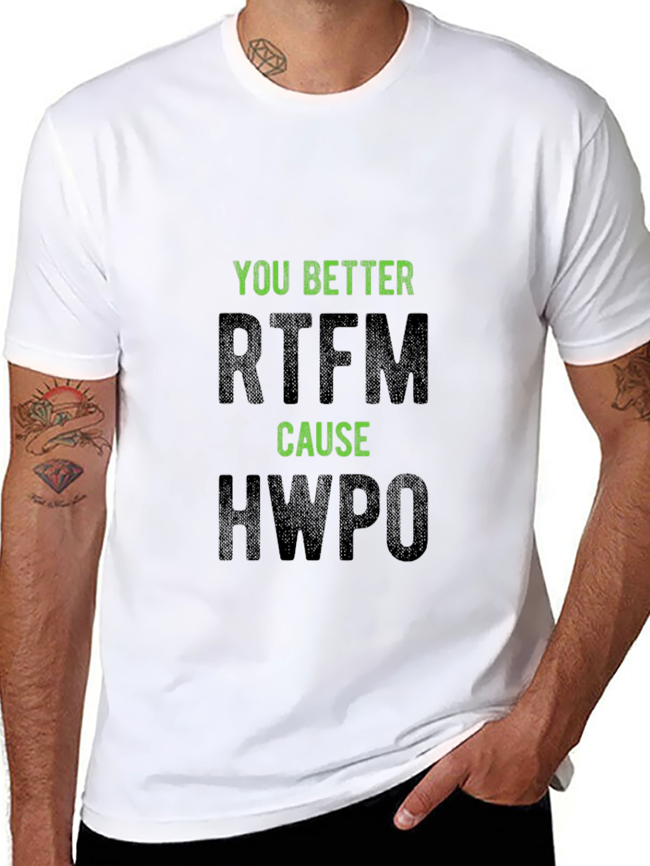 Humorous Black T-Shirt - RTFM HWPO