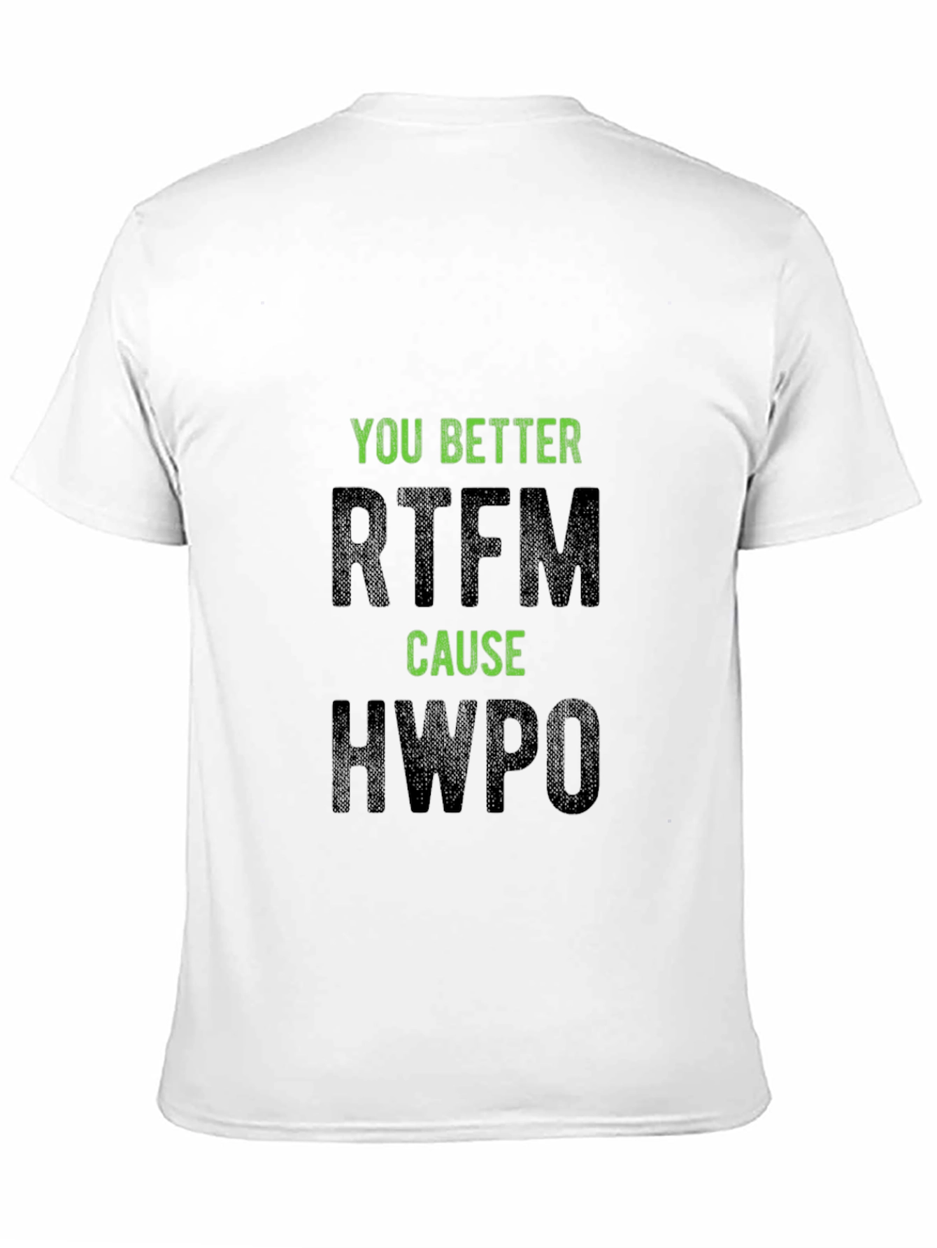 Humorous Black T-Shirt - RTFM HWPO