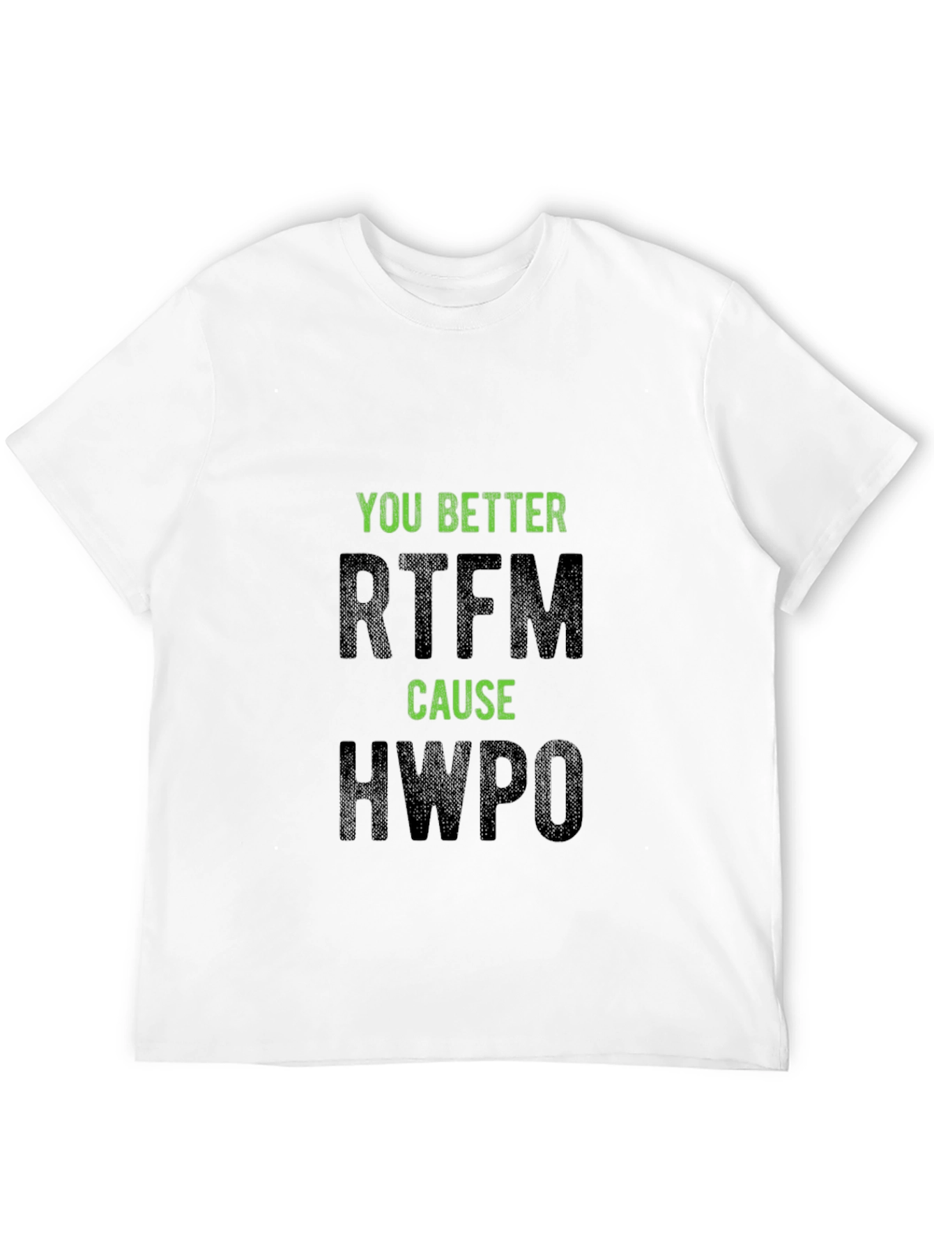 Humorous Black T-Shirt - RTFM HWPO