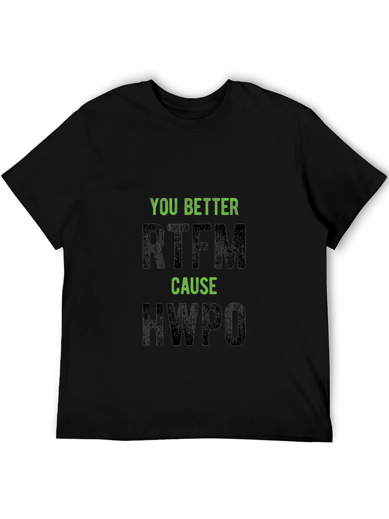 Humorous Black T-Shirt - RTFM HWPO