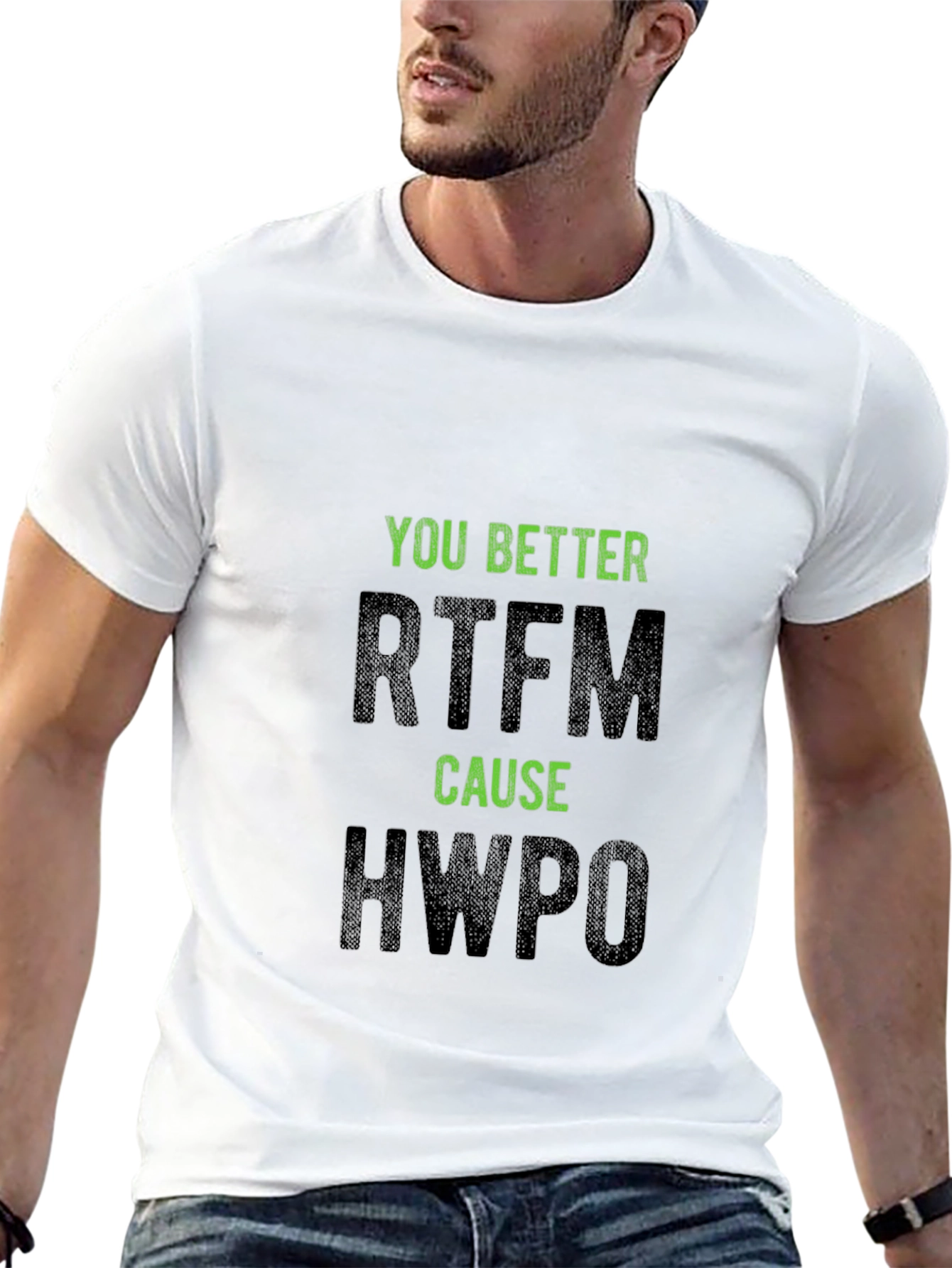 Humorous Black T-Shirt - RTFM HWPO