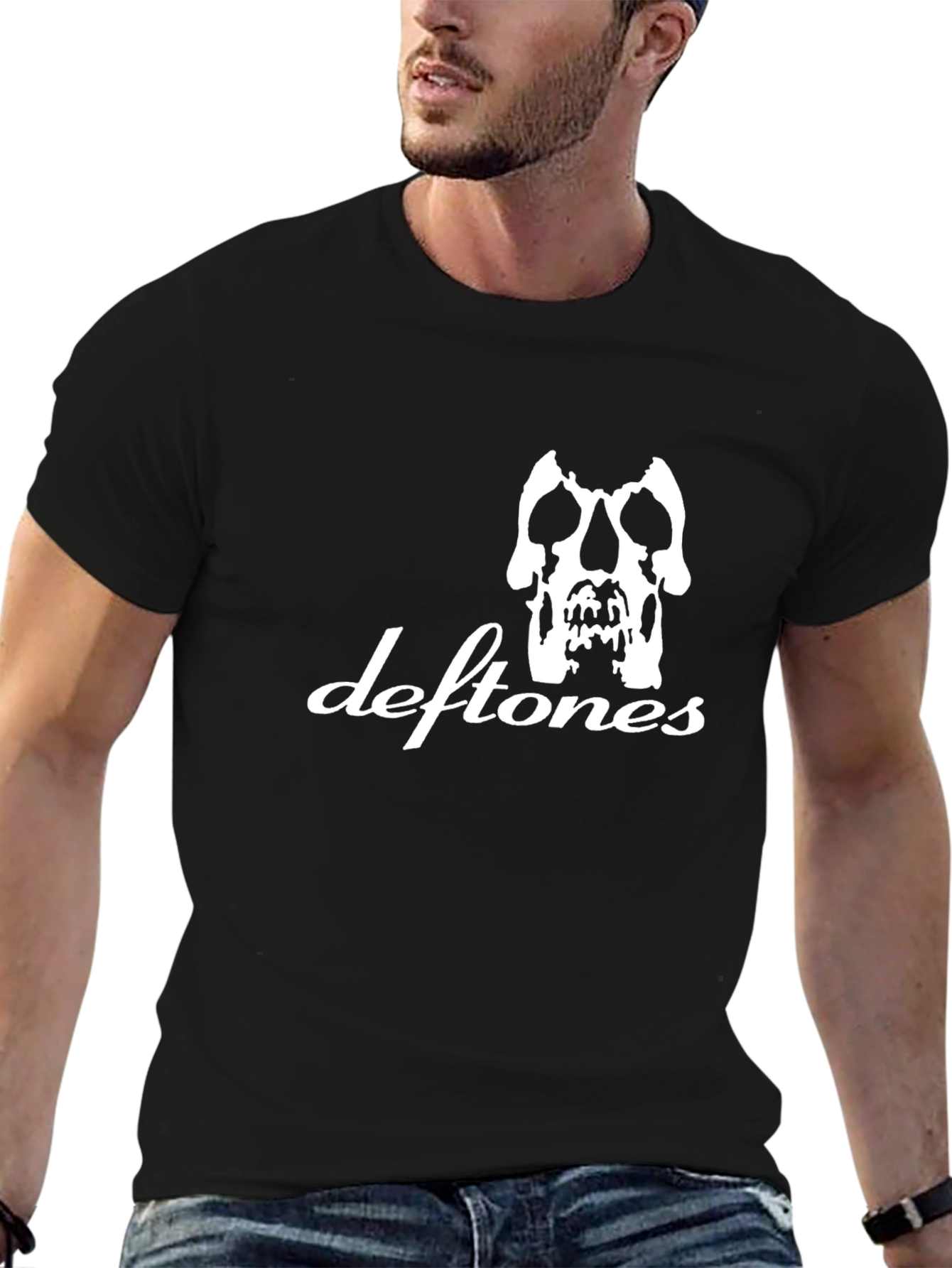 Deftones Skull Graphic Black T-Shirt