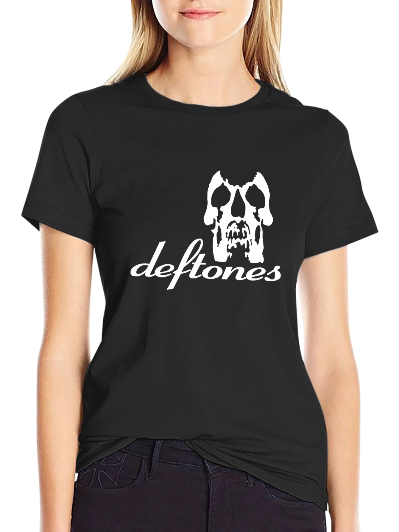 Deftones Skull Graphic Black T-Shirt