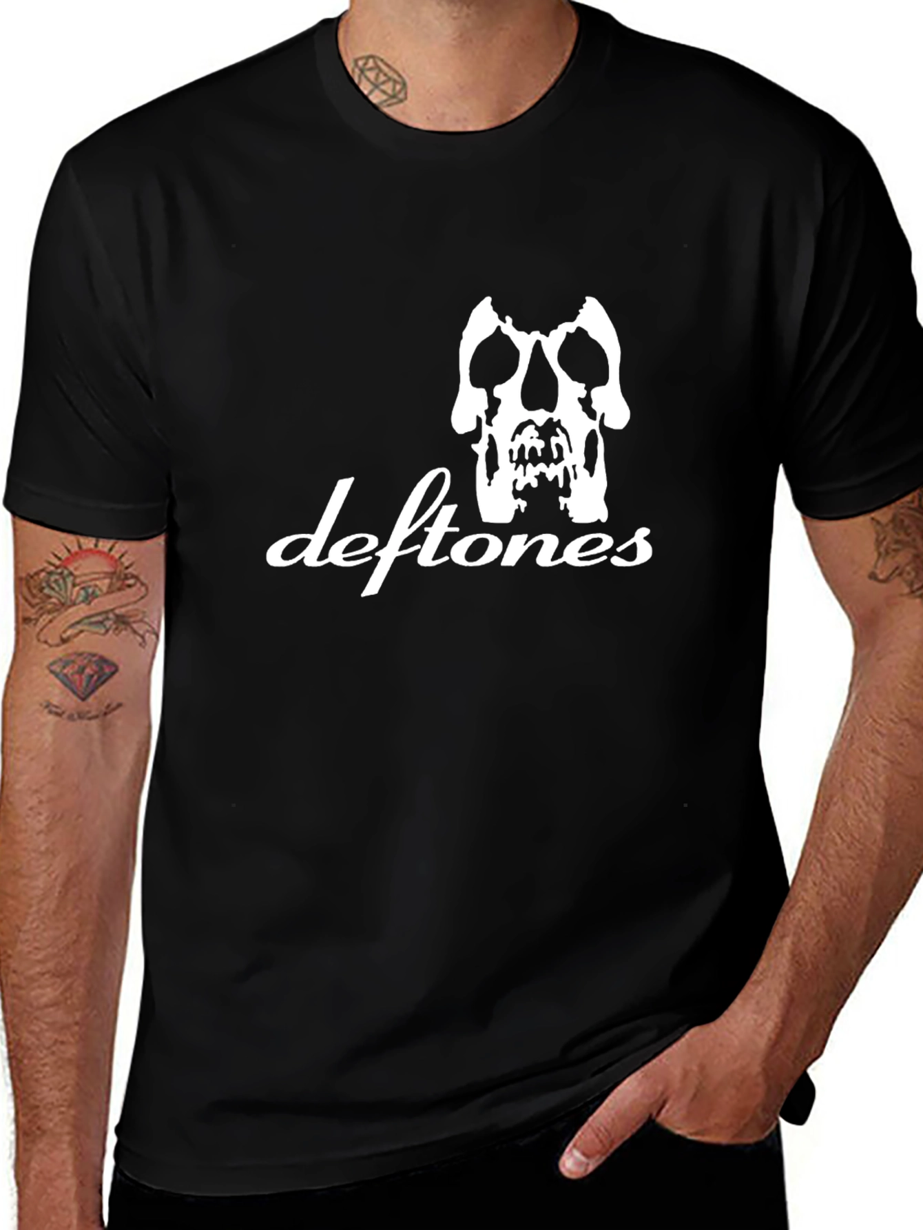 Deftones Skull Graphic Black T-Shirt