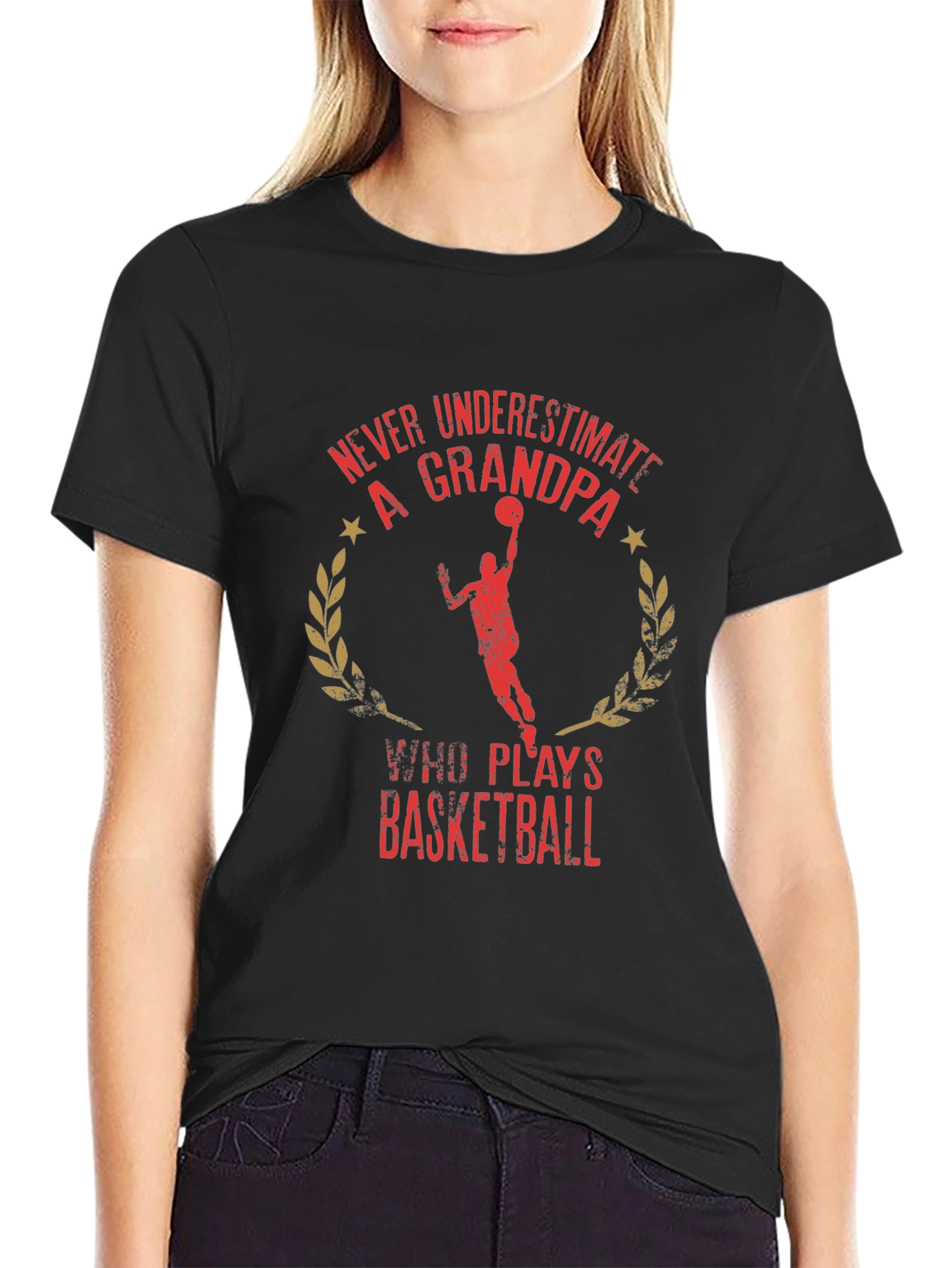 Grandpa Basketball T-Shirt - Never Underestimate!