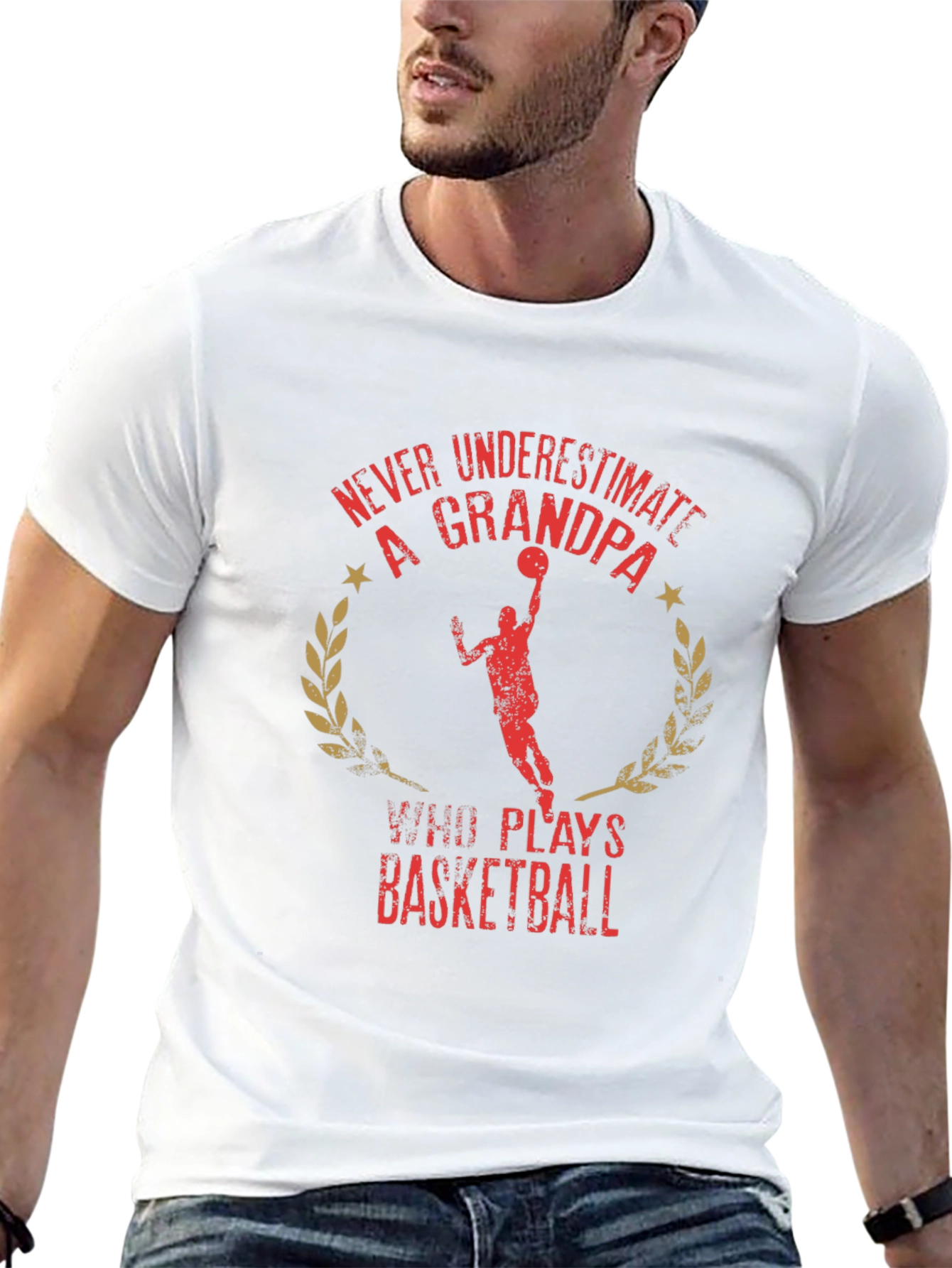 Grandpa Basketball T-Shirt - Never Underestimate!