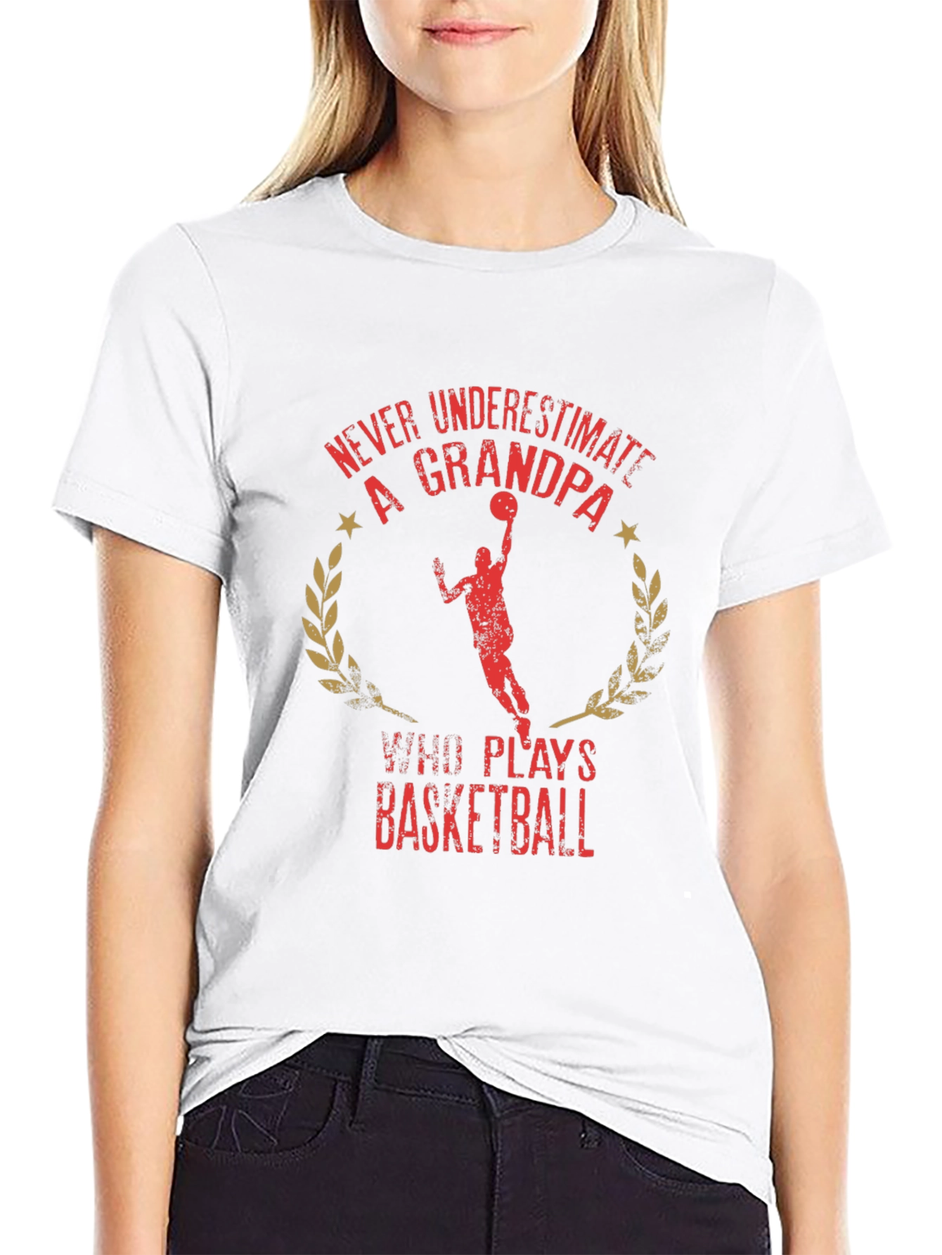 Grandpa Basketball T-Shirt - Never Underestimate!