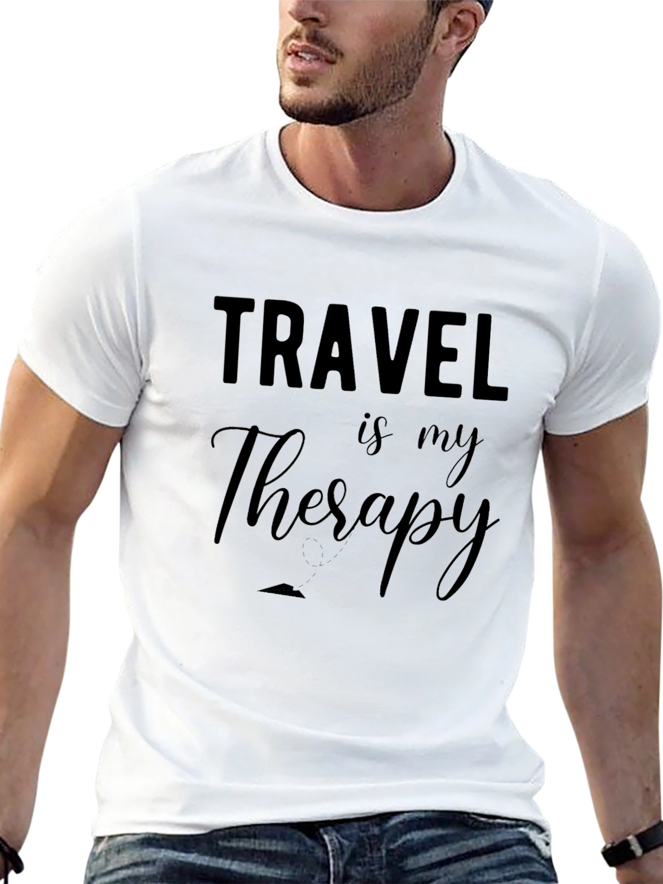 Travel is My Therapy T-Shirt - Black