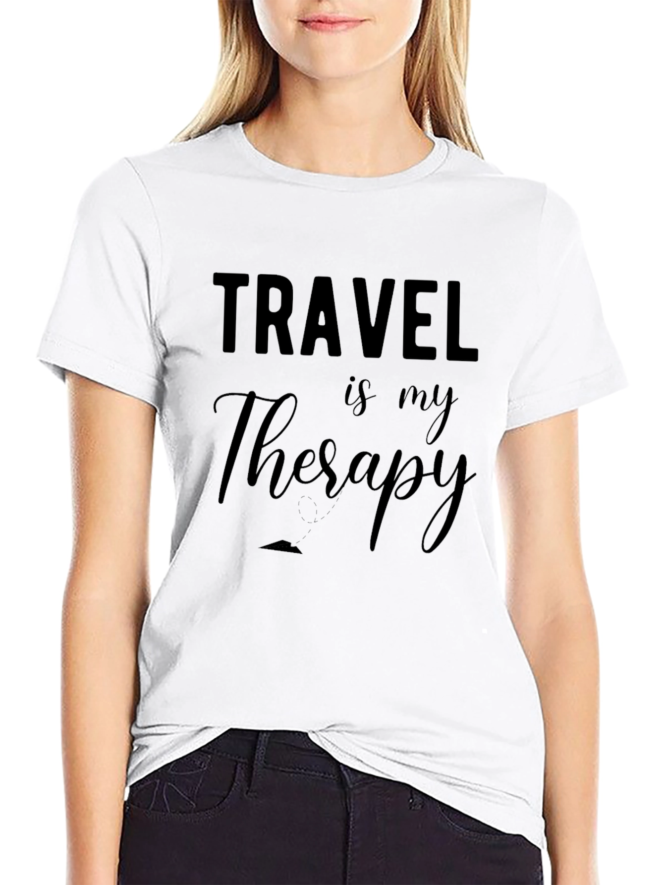 Travel is My Therapy T-Shirt - Black