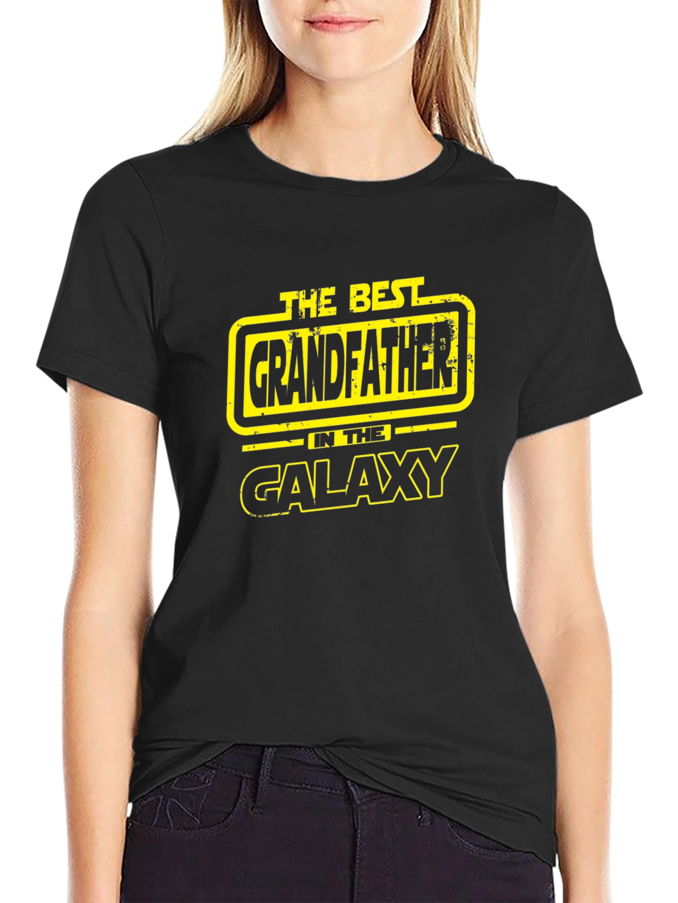 Best Grandfather in the Galaxy Black T-Shirt