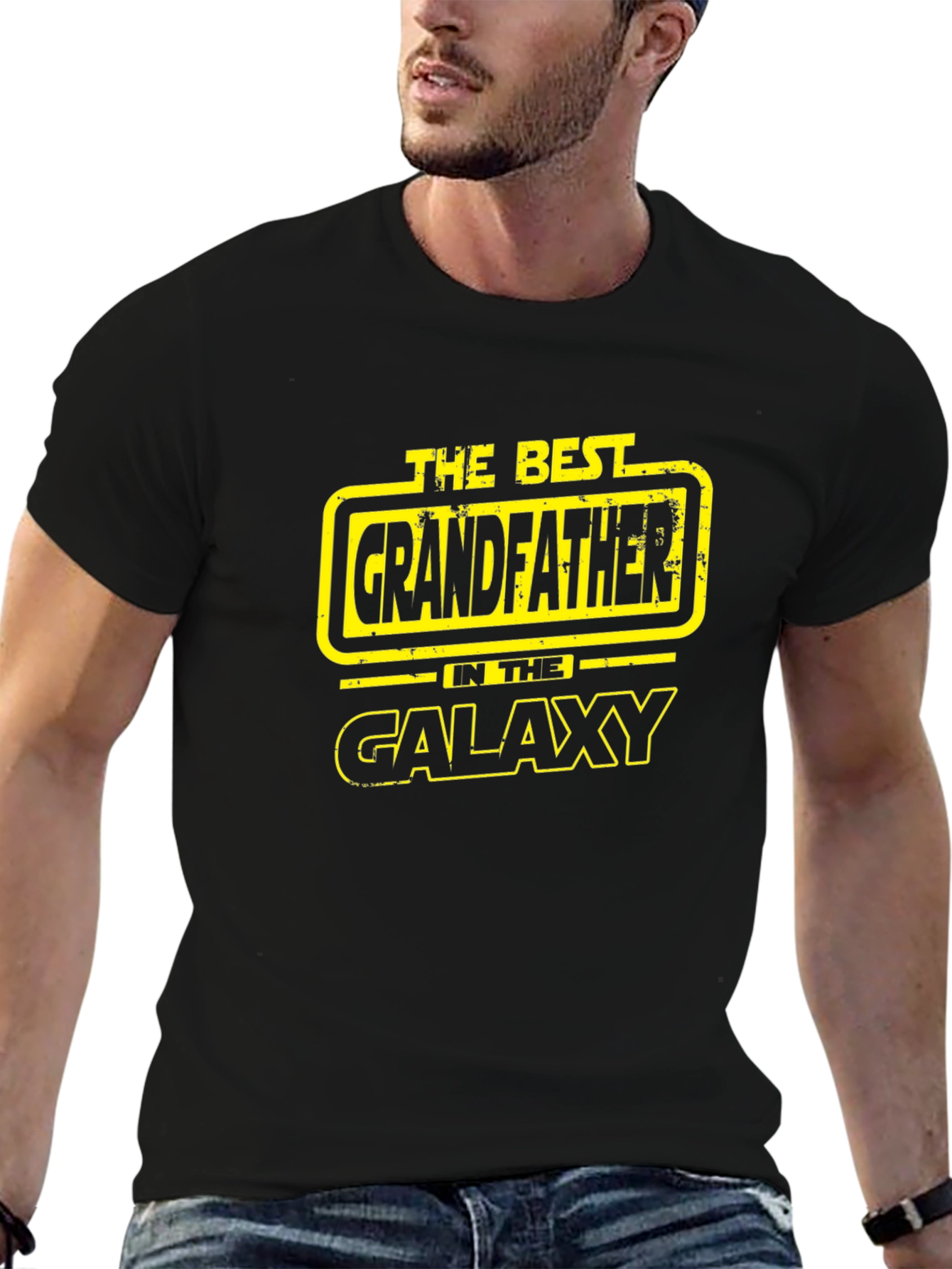 Best Grandfather in the Galaxy Black T-Shirt