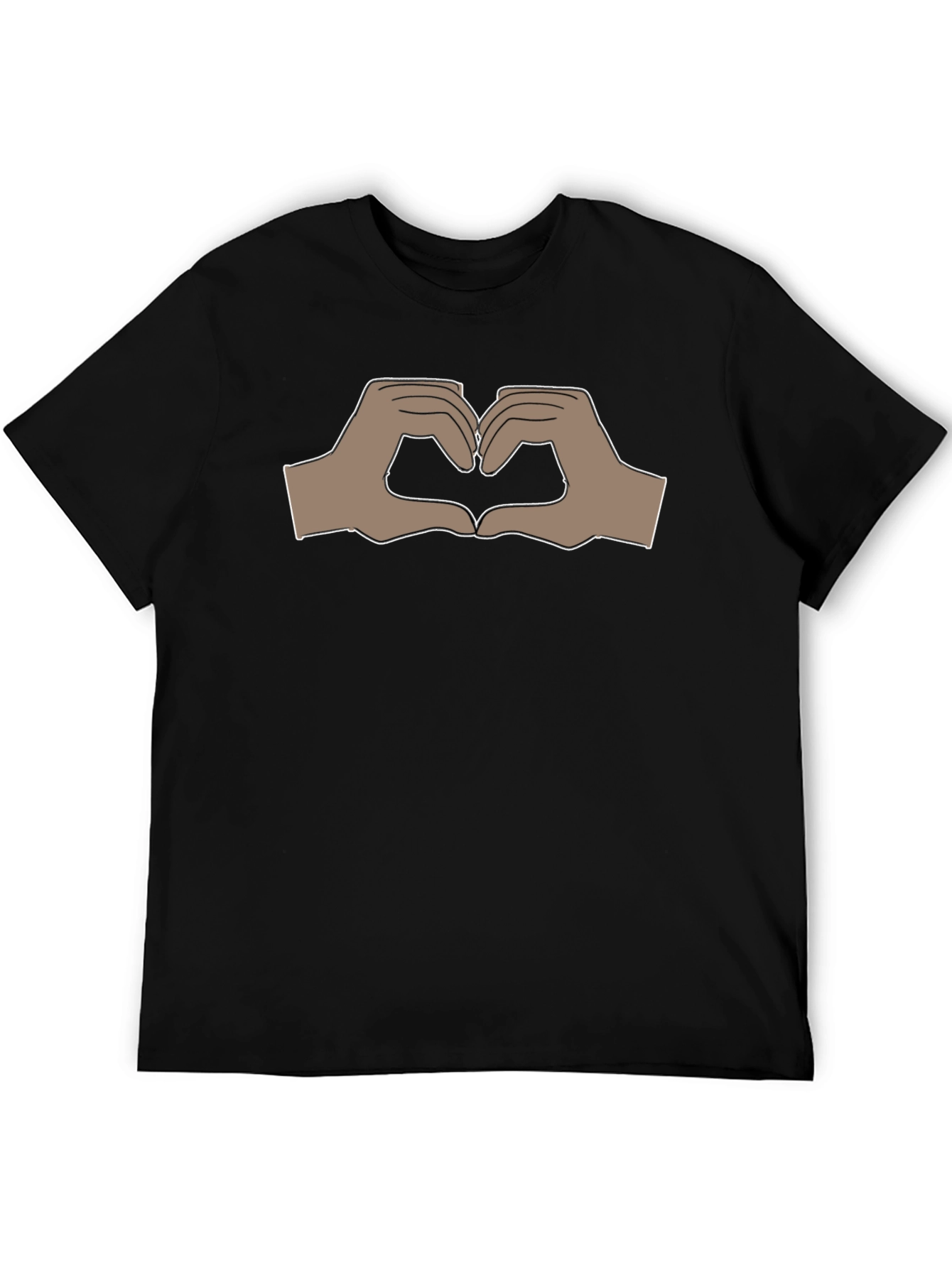 Heart Hands Graphic Black T-Shirt