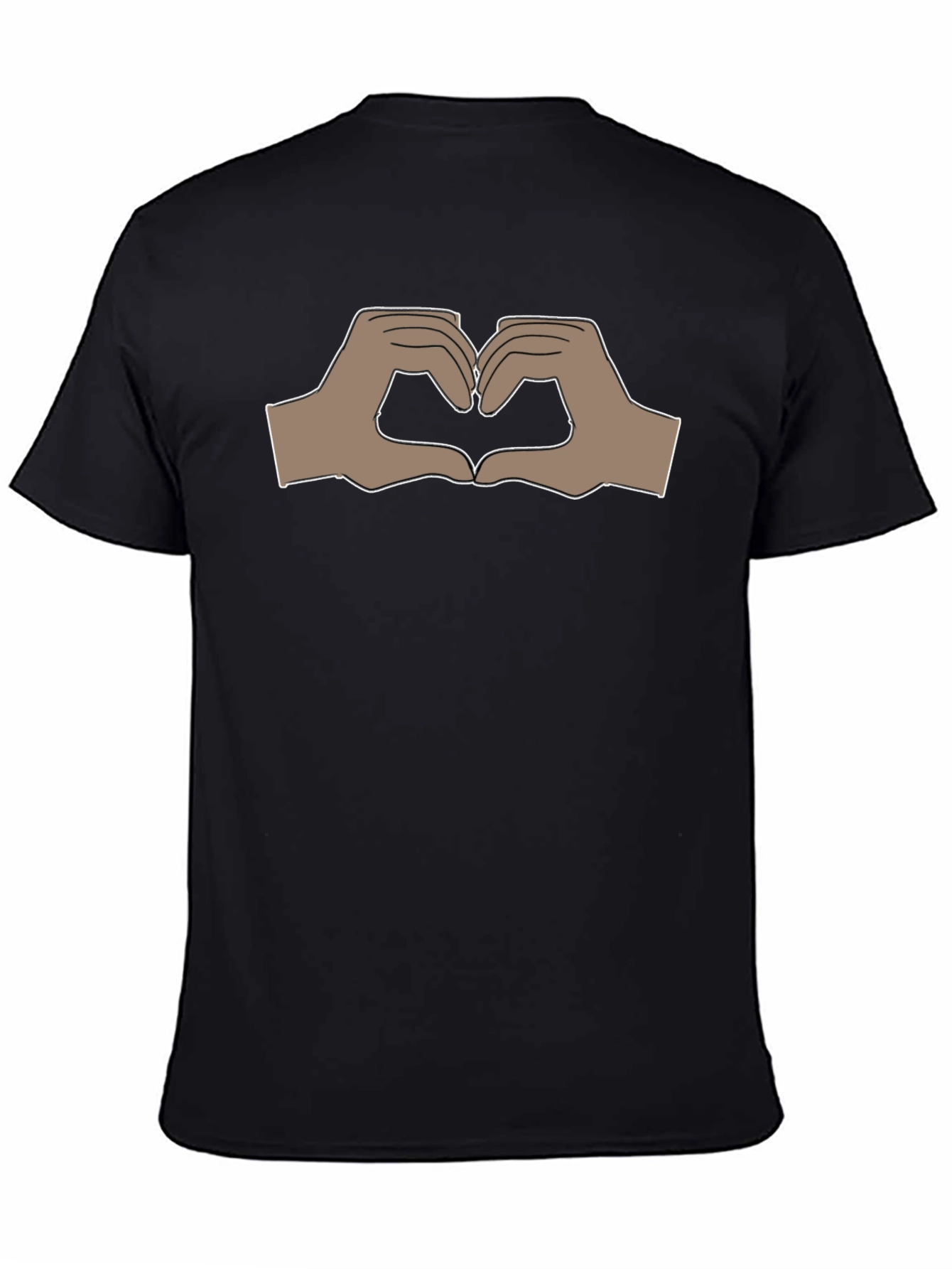 Heart Hands Graphic Black T-Shirt