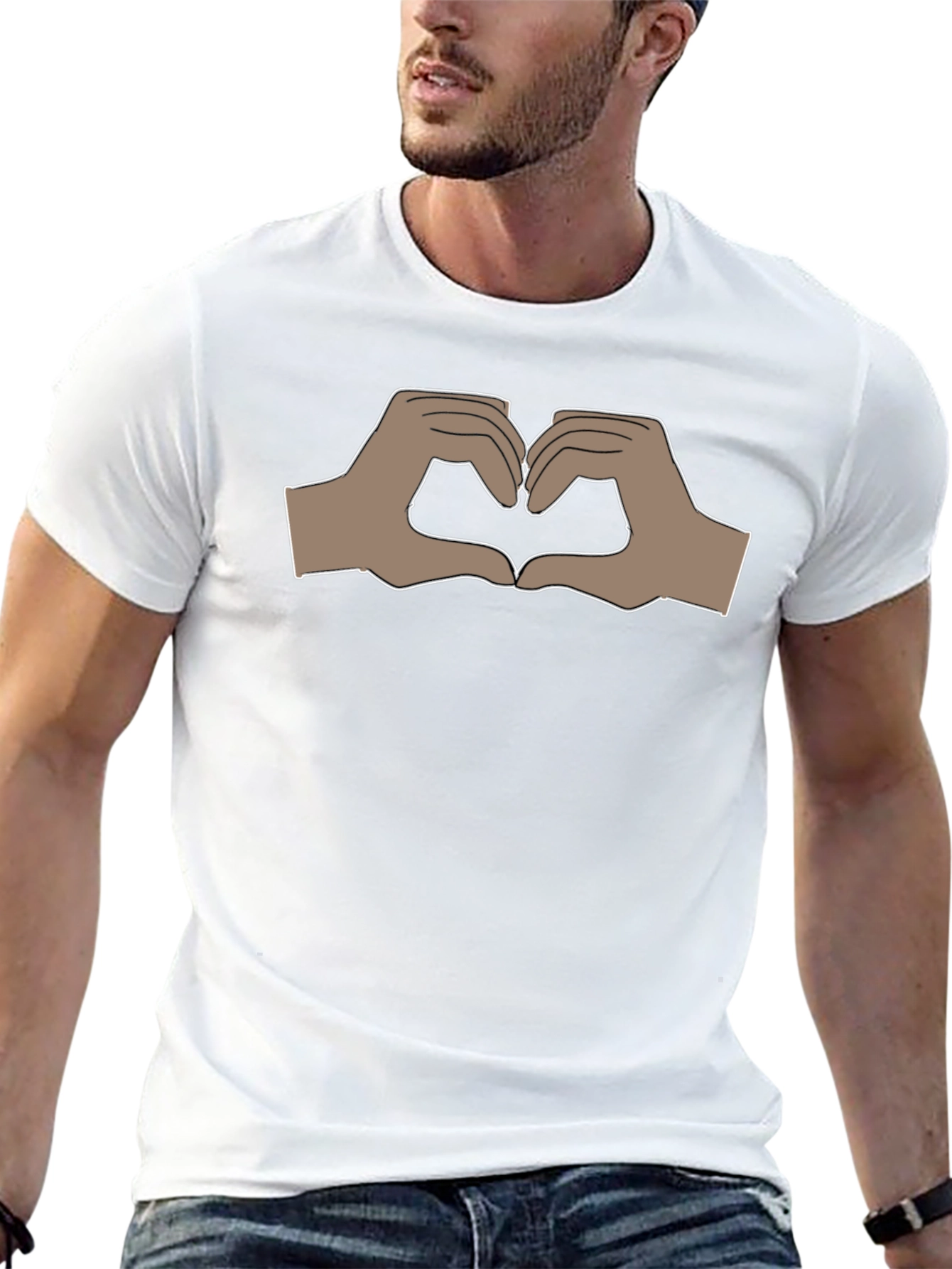 Heart Hands Graphic Black T-Shirt