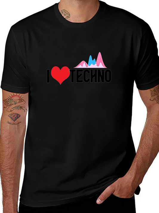 I Love Techno Graphic T-Shirt