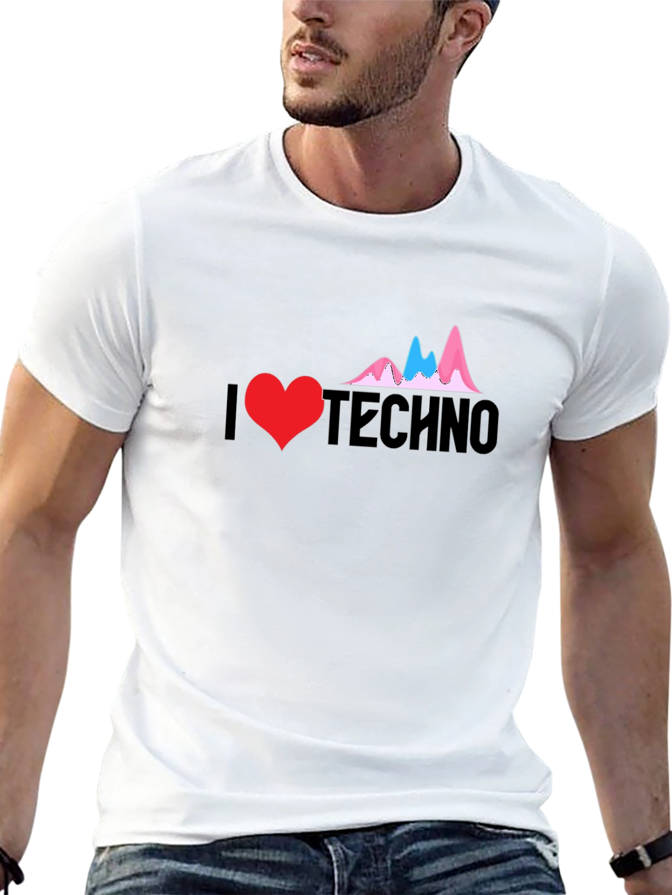I Love Techno Graphic T-Shirt