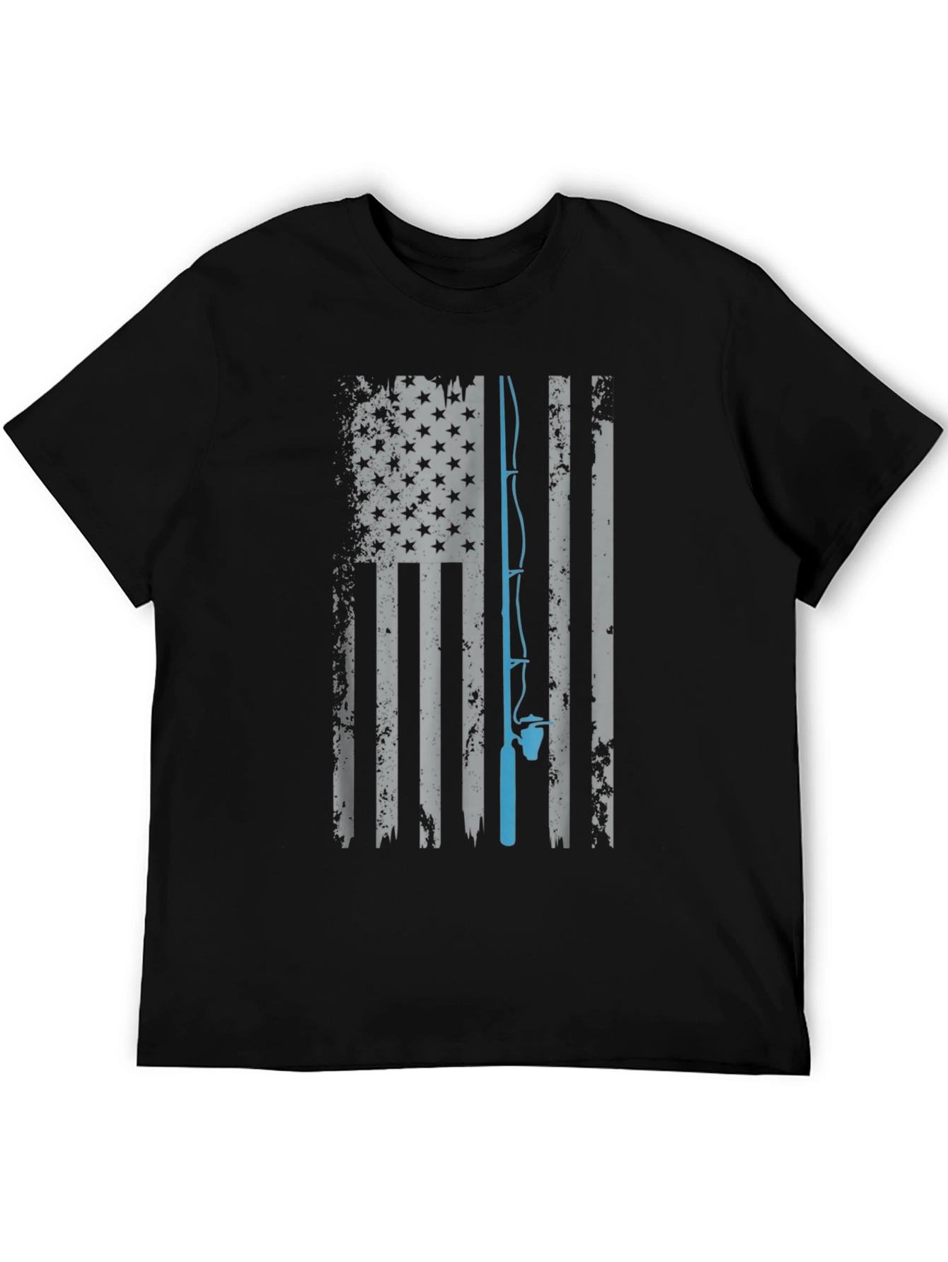 Fishing Flag Tee - Patriotic Angler Shirt