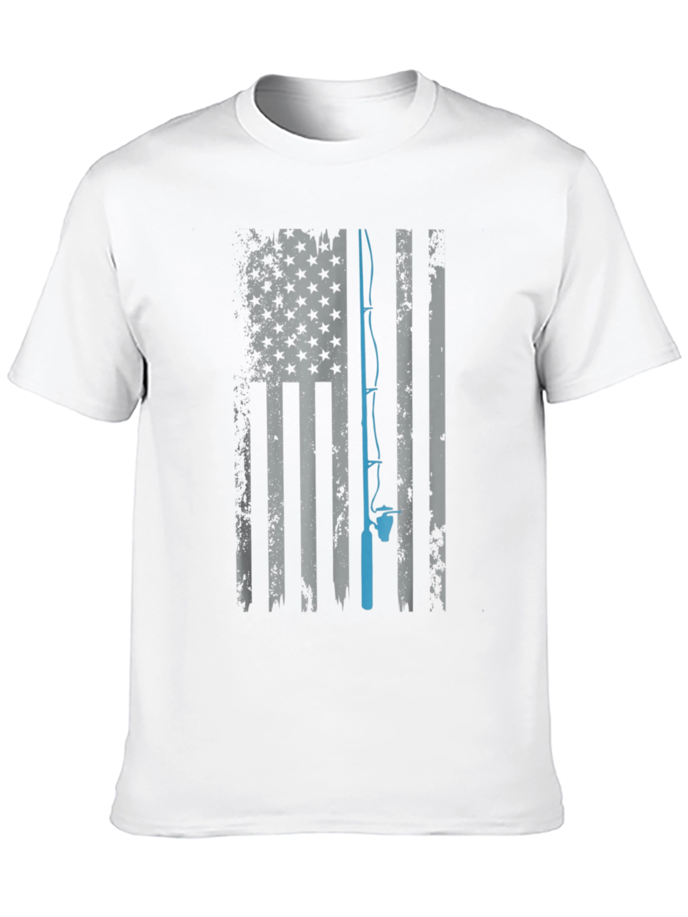 Fishing Flag Tee - Patriotic Angler Shirt