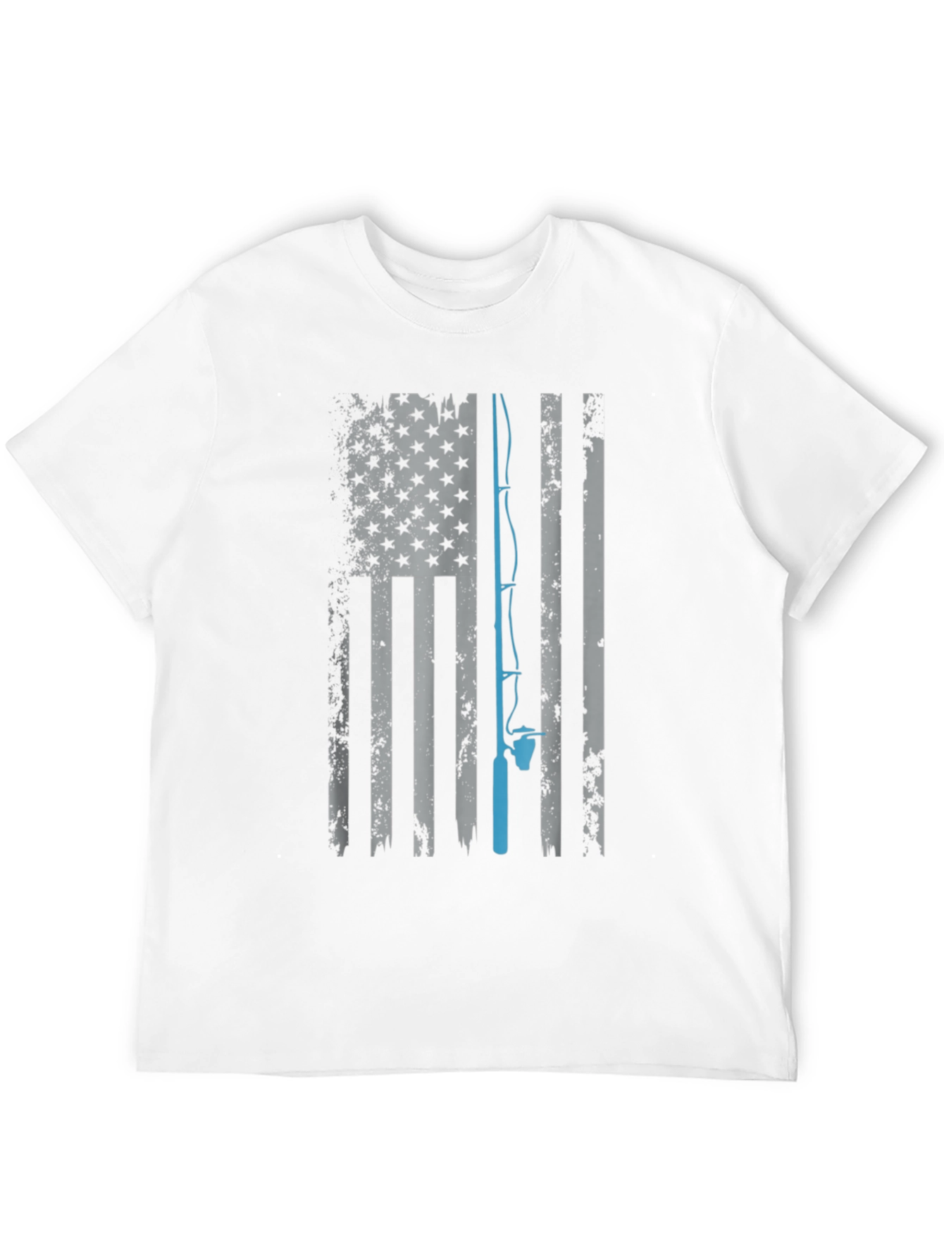 Fishing Flag Tee - Patriotic Angler Shirt
