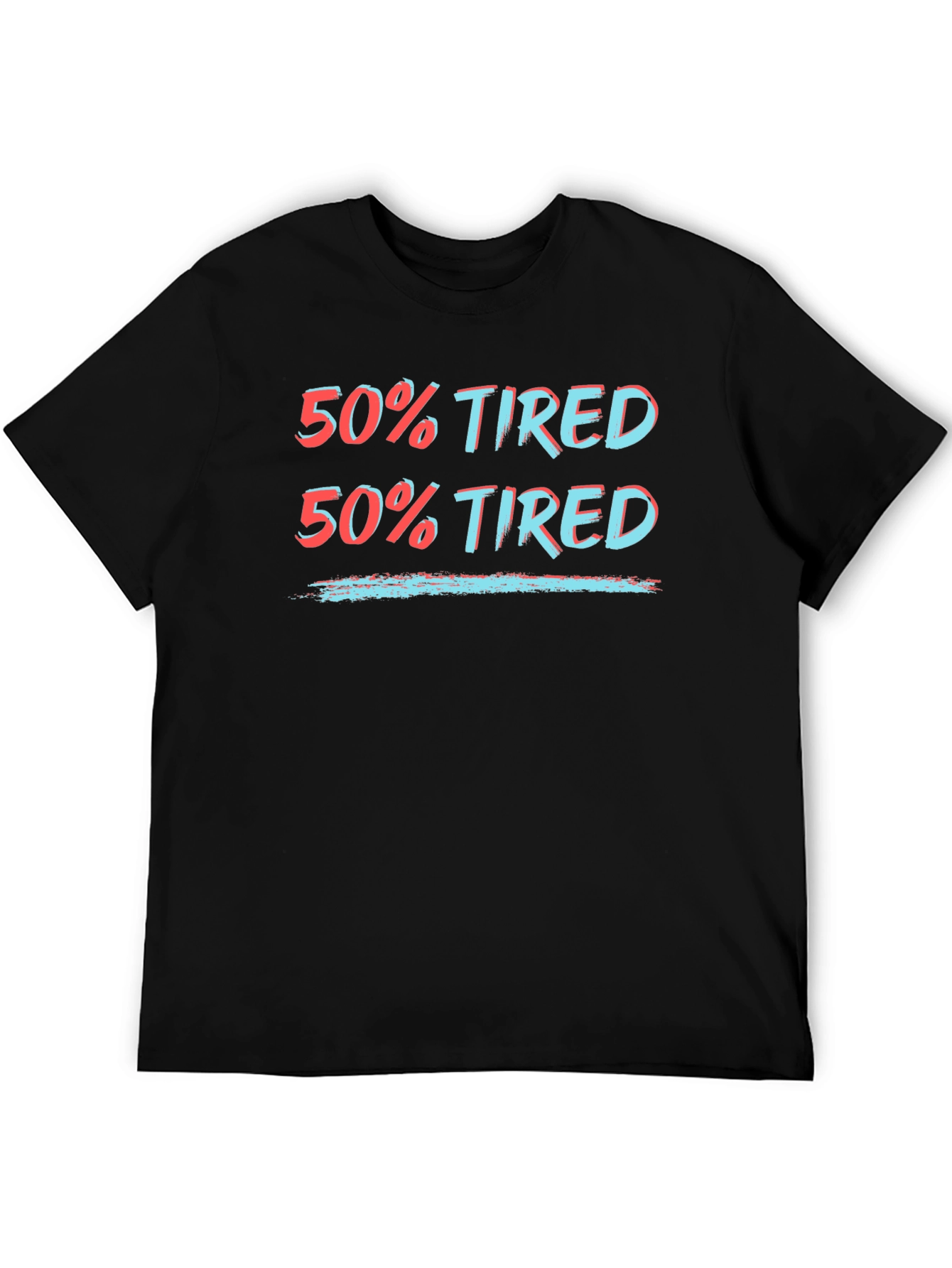 50% Tired Graphic Tee - Black