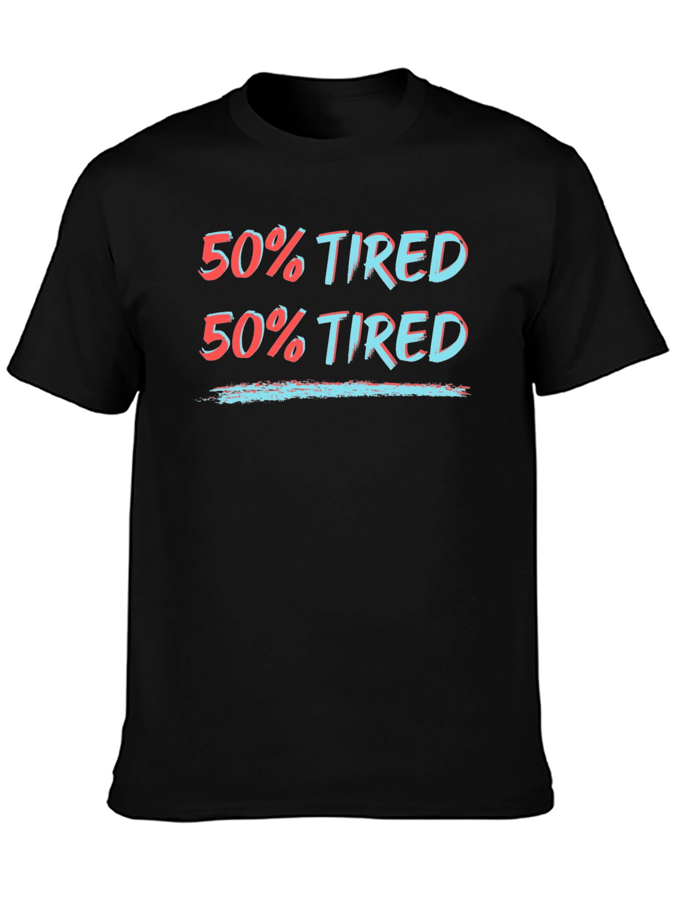 50% Tired Graphic Tee - Black