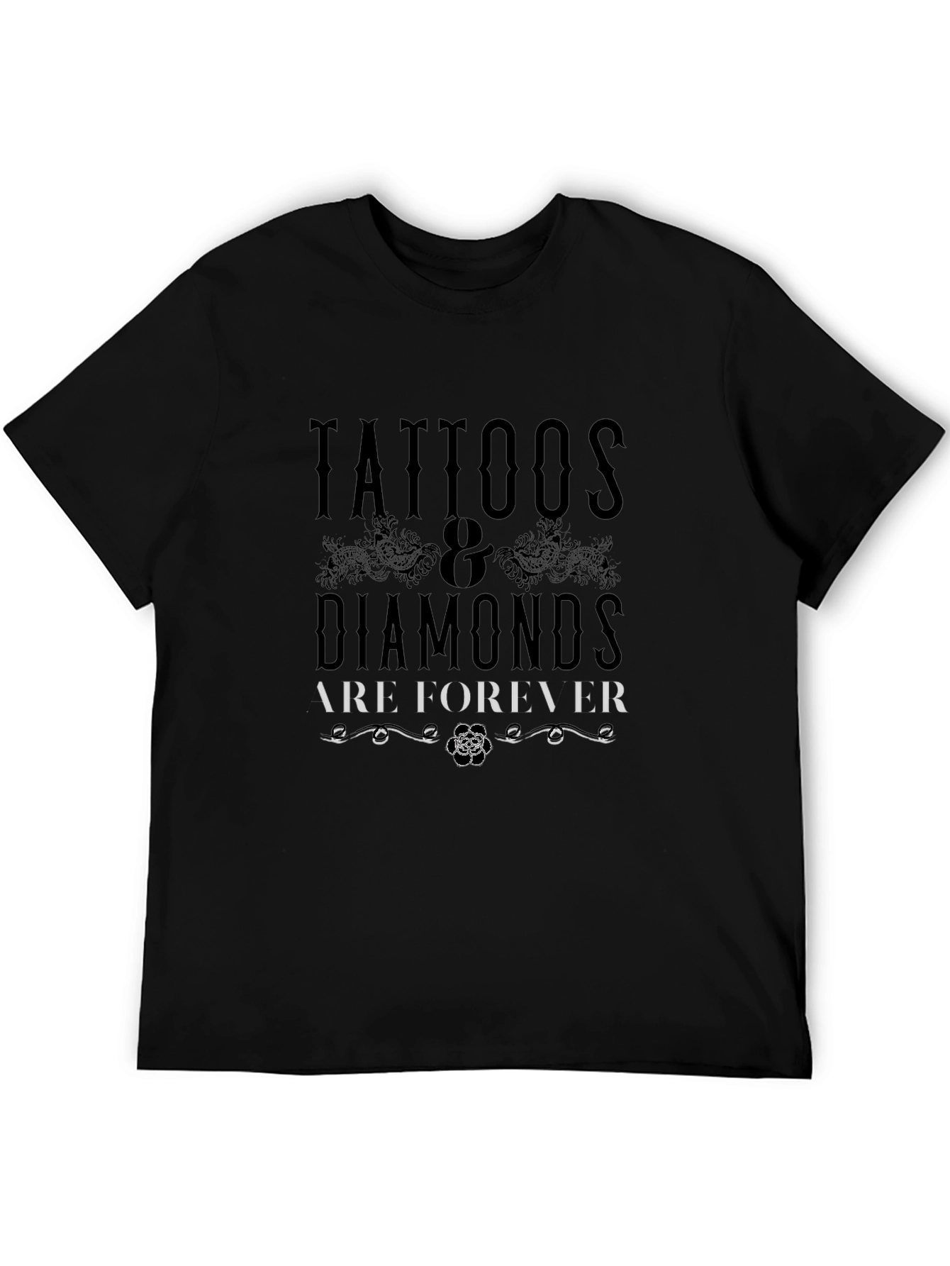 Tattoos & Diamonds Forever Black Graphic Tee