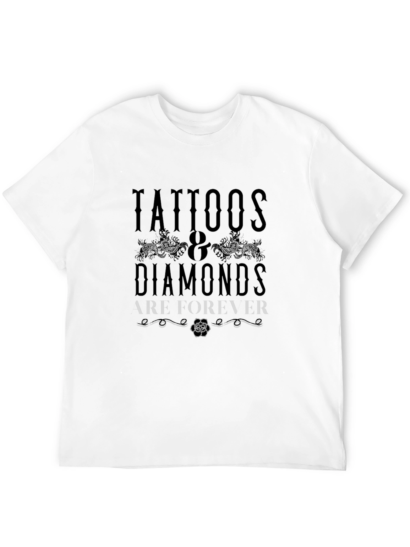 Tattoos & Diamonds Forever Black Graphic Tee