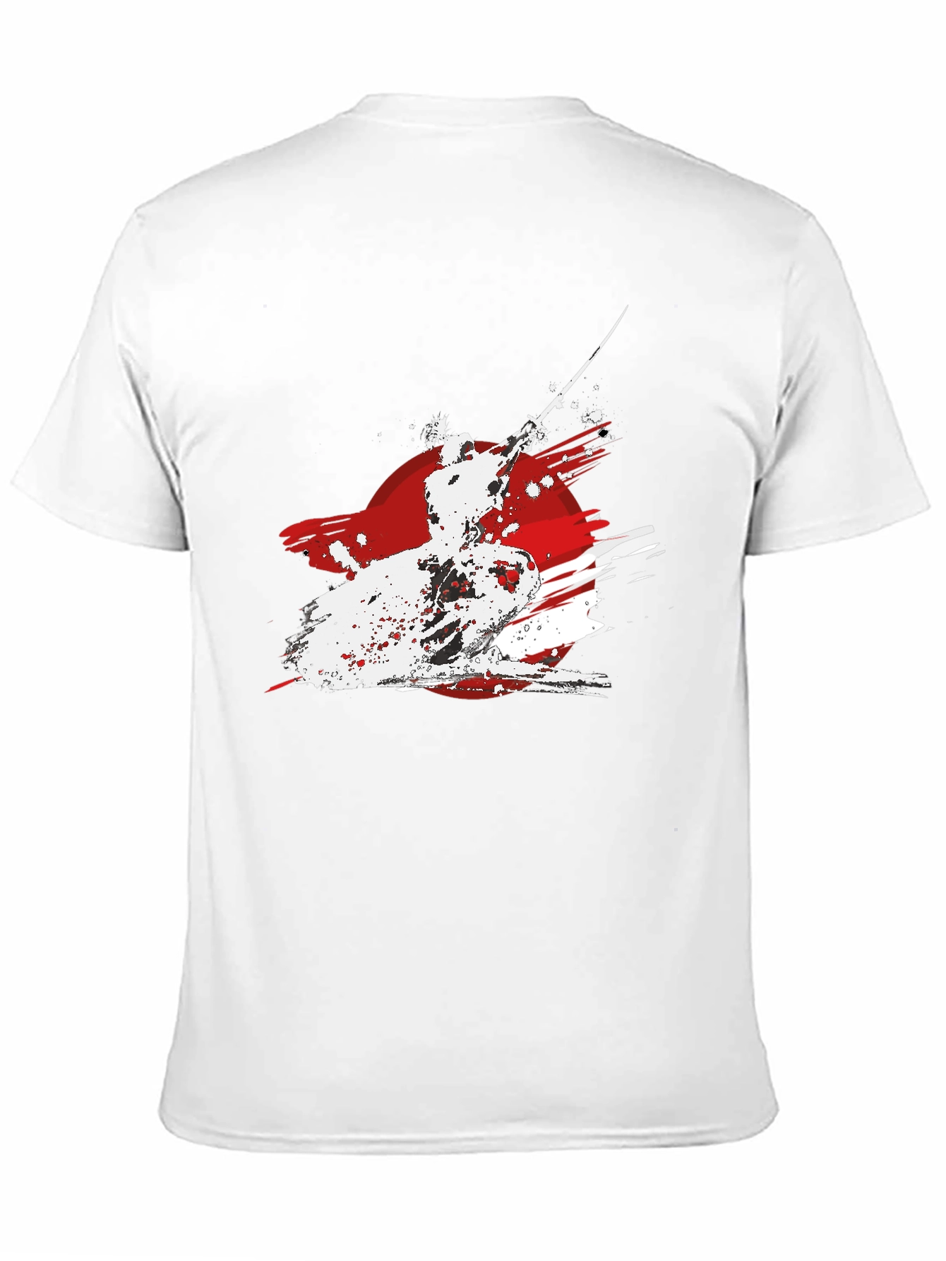 Samurai Warrior Graphic Tee - Black Cotton T-Shirt
