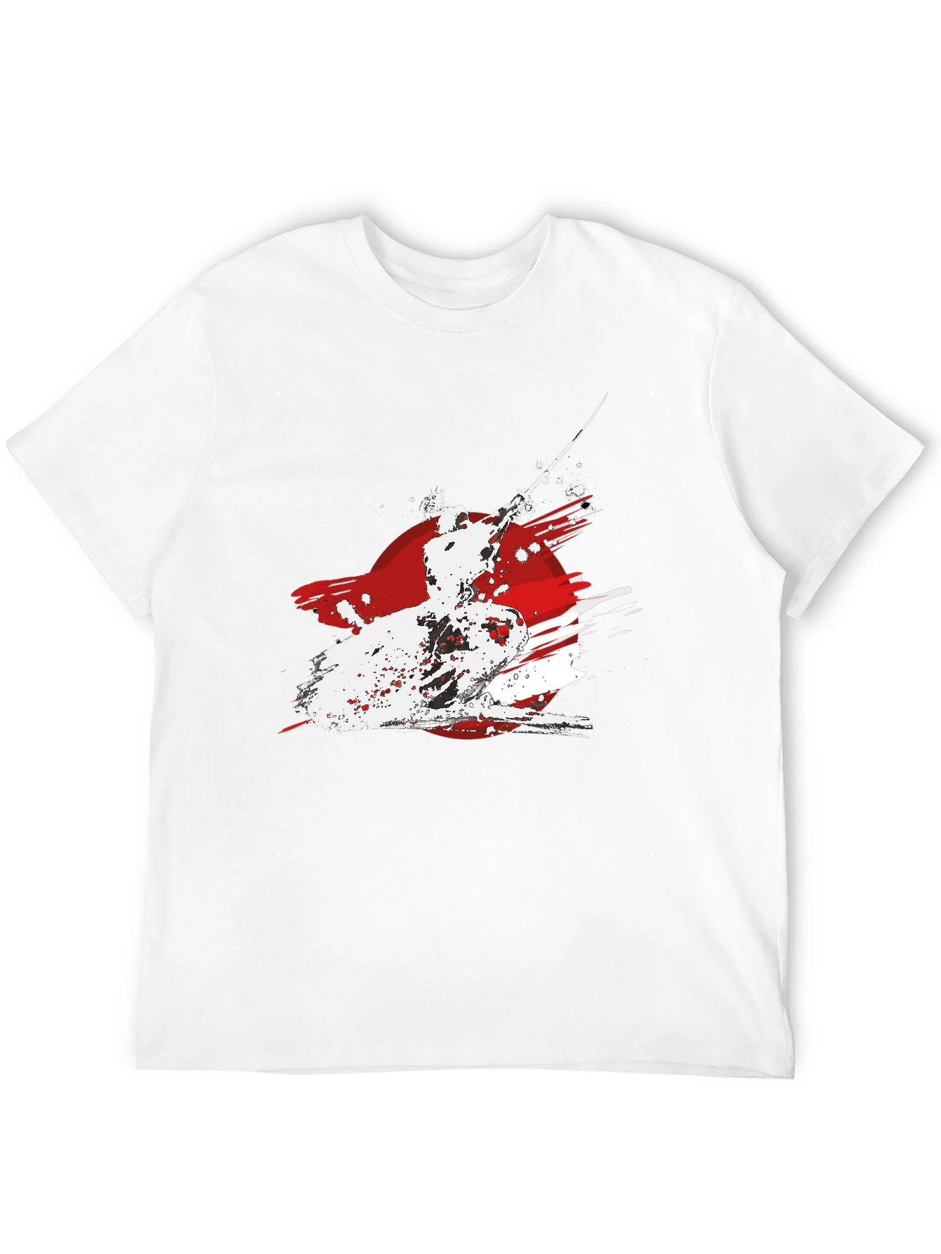 Samurai Warrior Graphic Tee - Black Cotton T-Shirt
