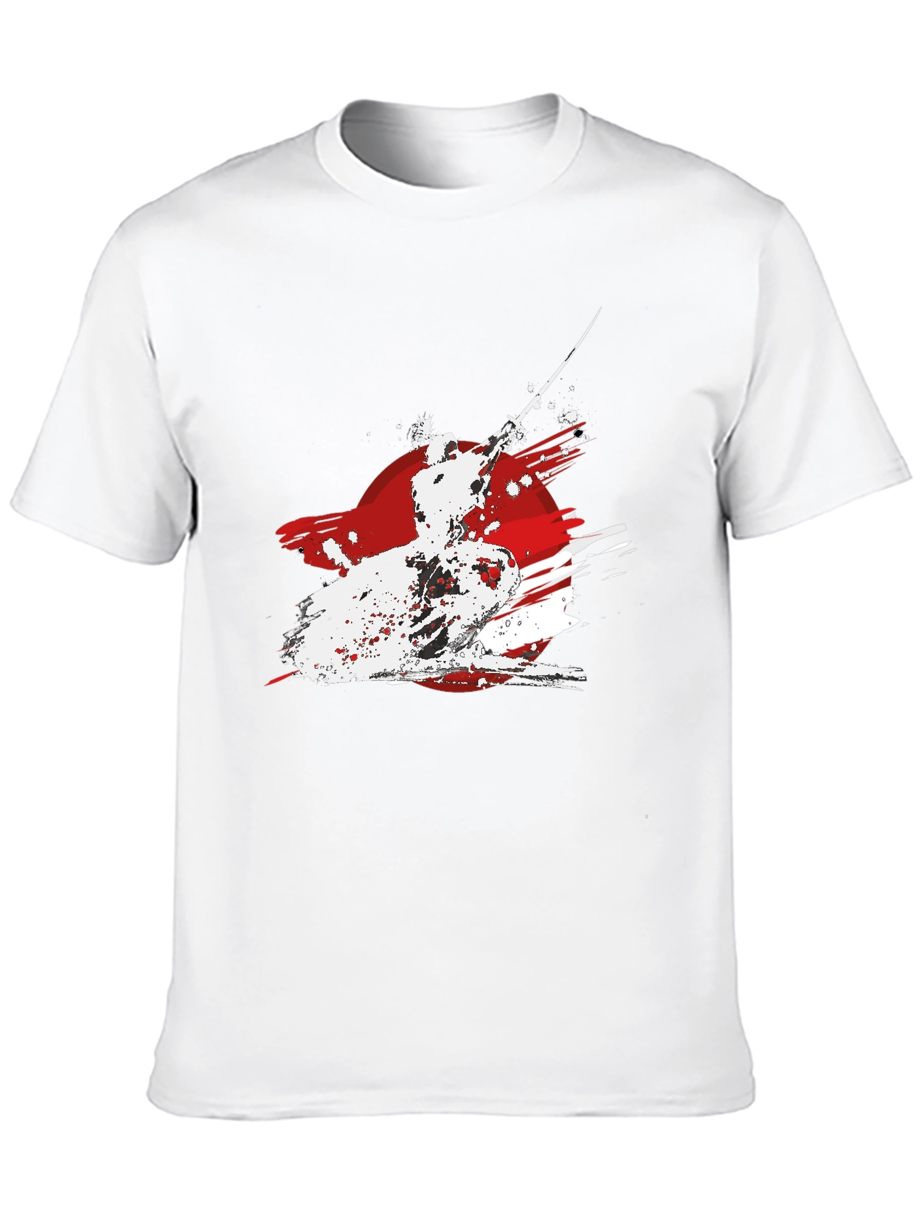 Samurai Warrior Graphic Tee - Black Cotton T-Shirt