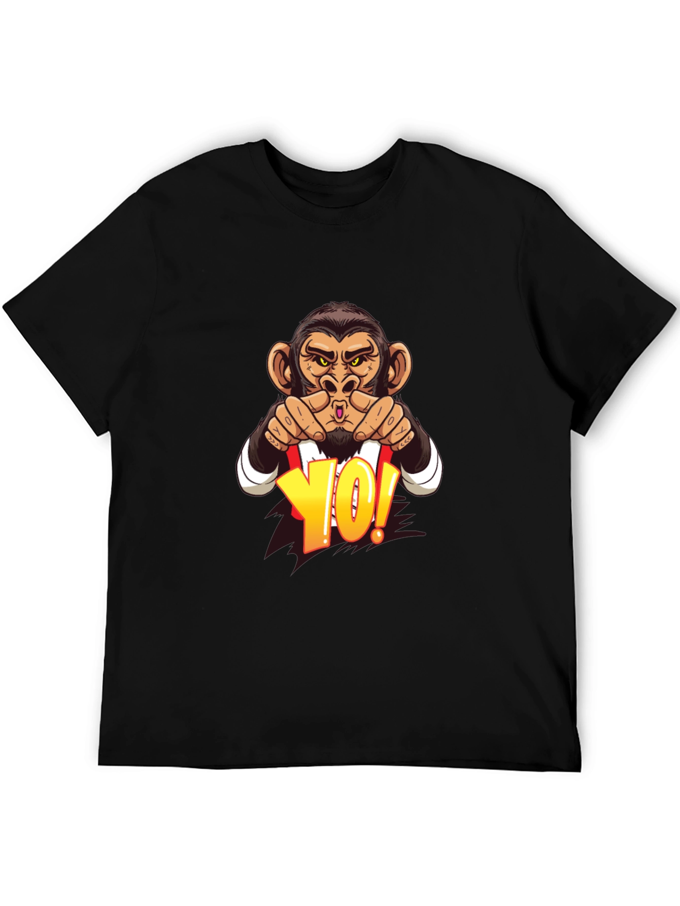 Monkey Yo! Graphic Print T-Shirt - Casual Style
